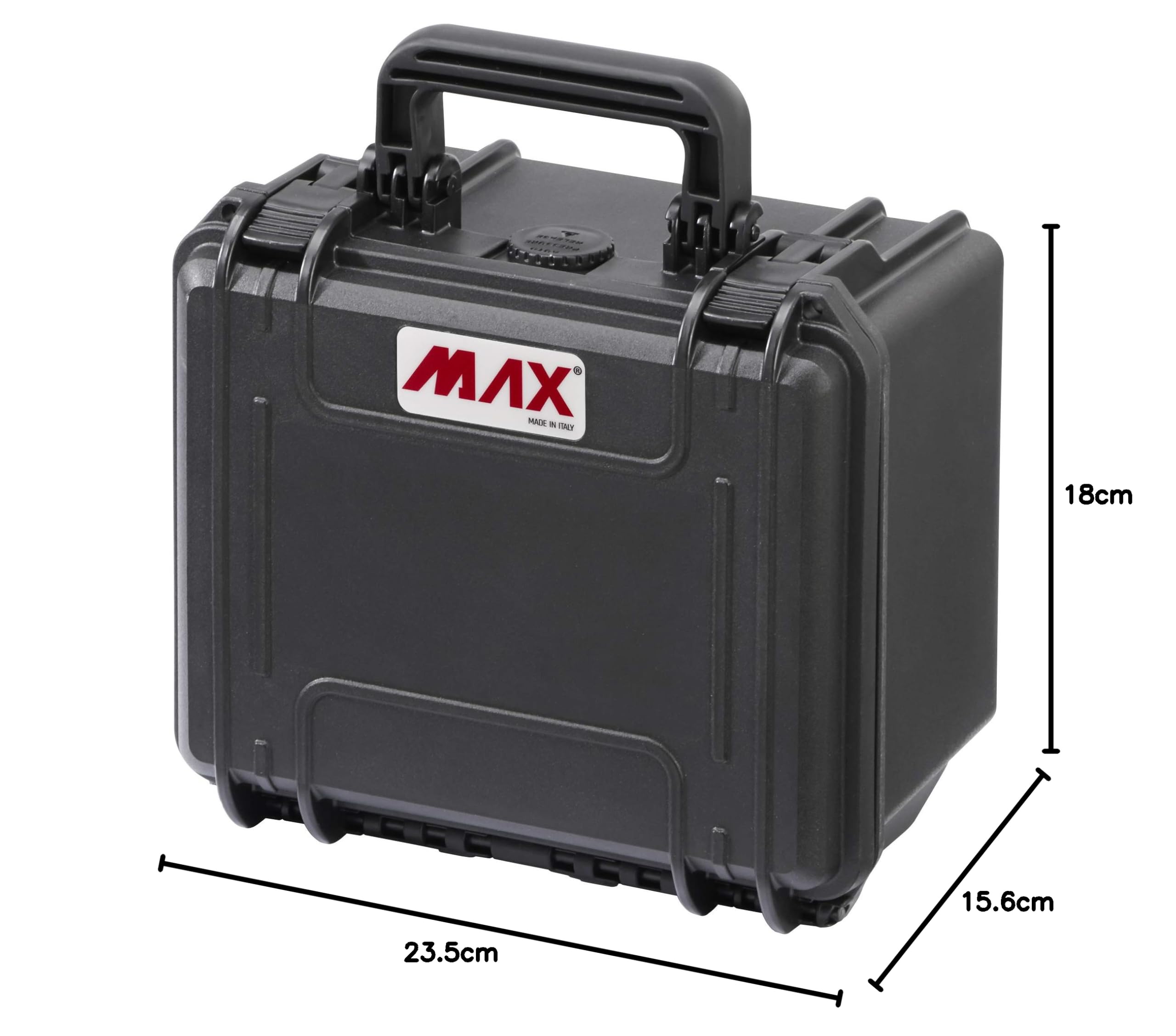 Max MAX235H155S Hartschalenkoffer für Fotografie-Ausrüstung, IP67, wasserdicht, strapazierfähig, Schaumstoff, Flight Case, Schwarz, Única