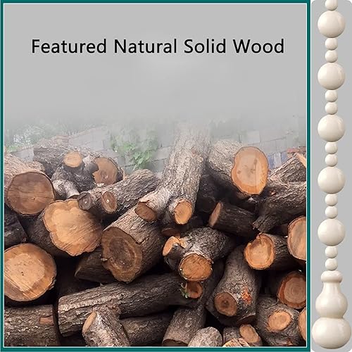 Miniatura 3 de Cortina de cuentas de madera natural, cortinas de cuentas de madera hecha a mano, 25 hebras de cortinas de puerta con cuentas de madera, cuerda de