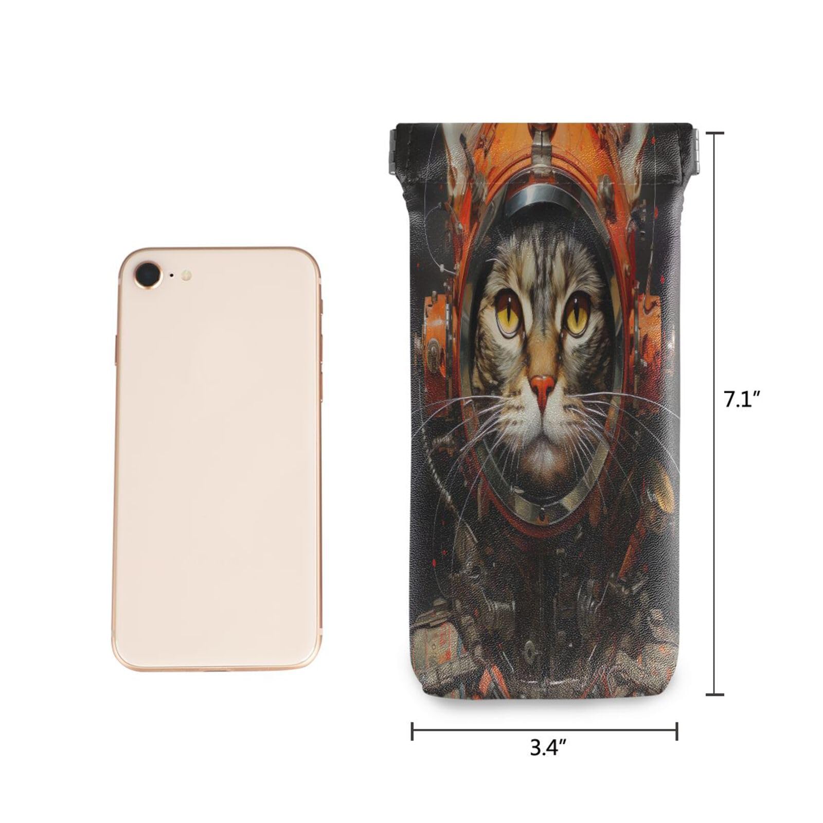 FLildon Cool Pilot Cat Eyeglasses Pouch Squeeze Top Sunglasses Case Soft PU Leather Eyeglass Bag for Men Women