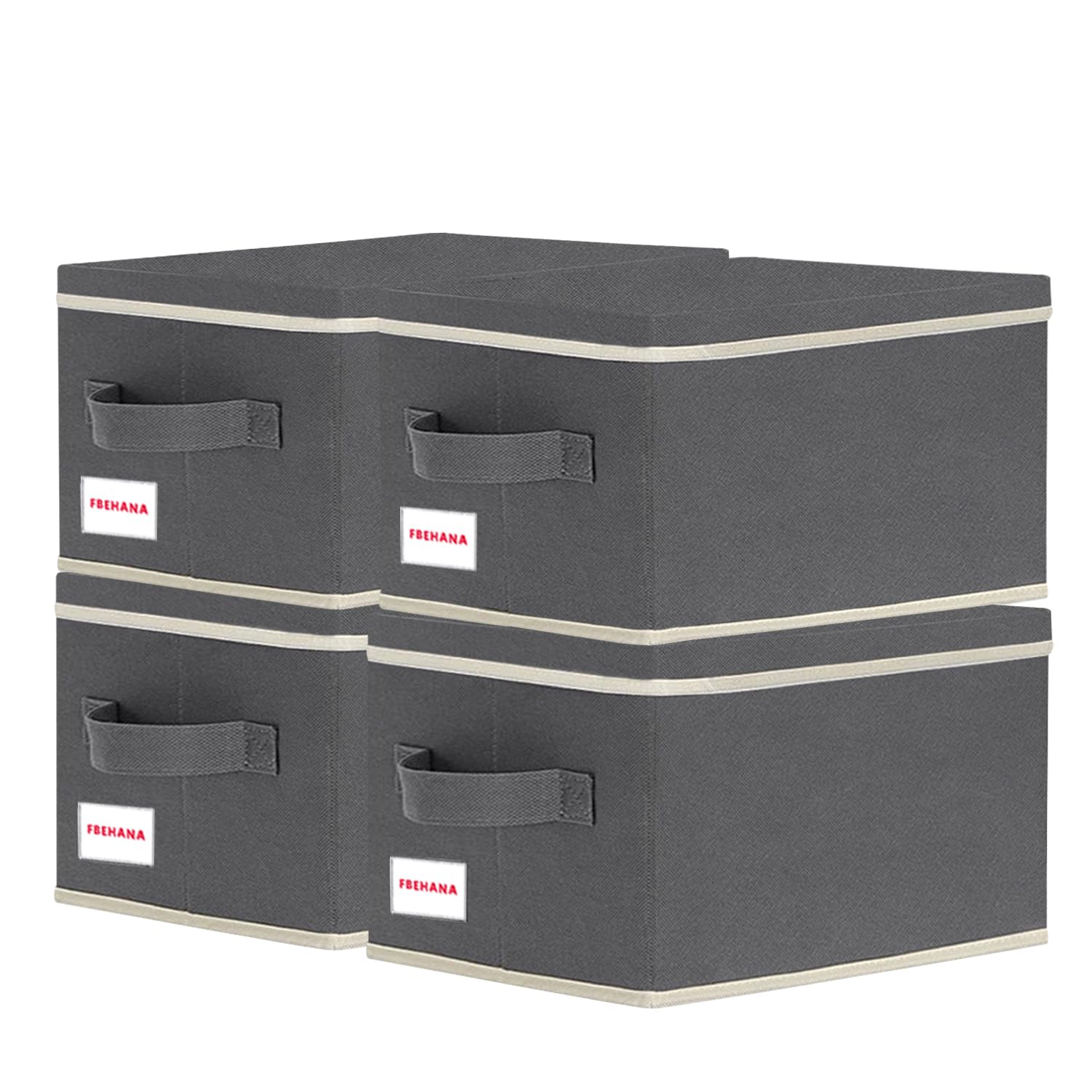 FBEHANA CD/DVD storage box Universal, stackable CD/DVD organizer with lid, Blu-ray disc media holder, video game disk, album, 4Pack can hold 180cd /