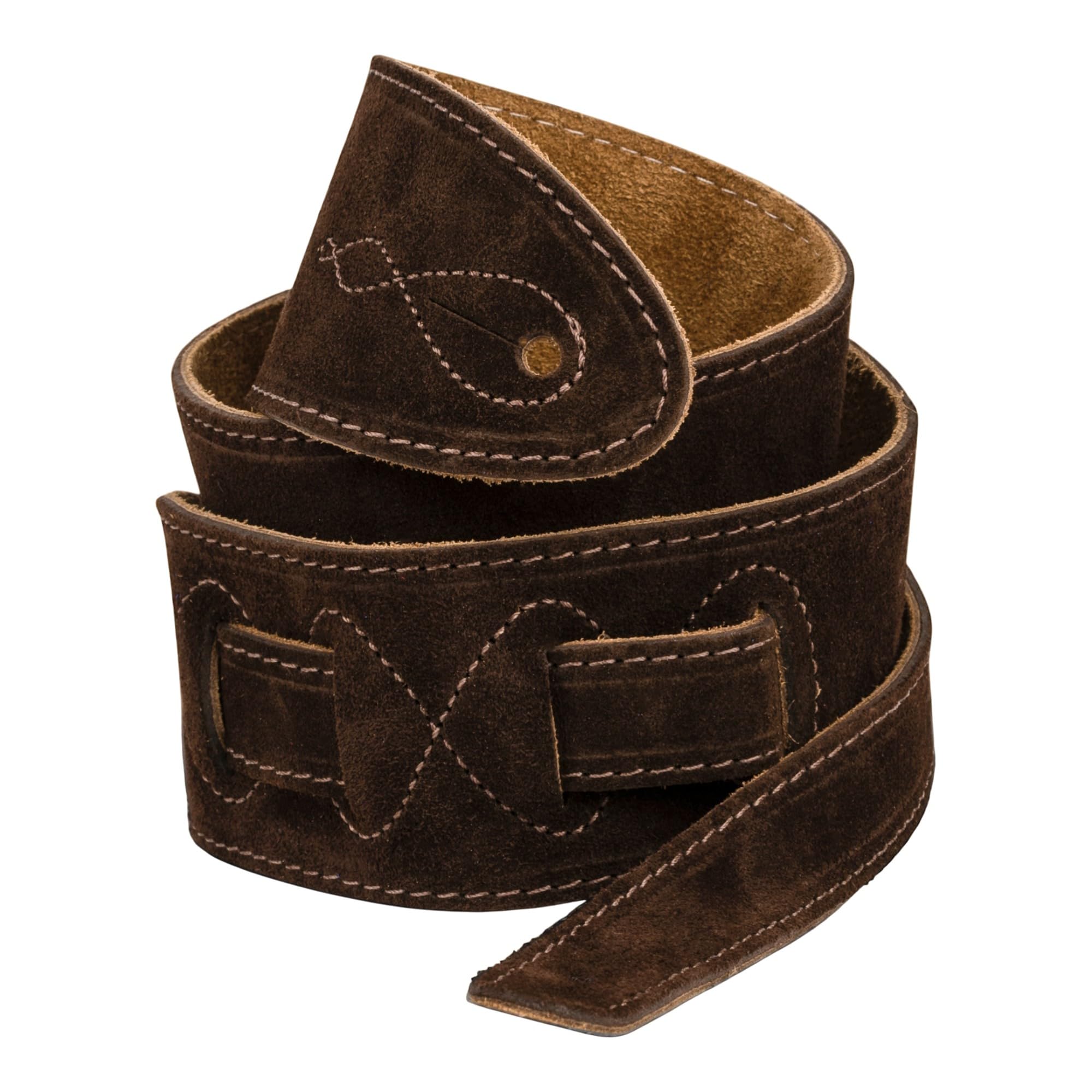 Leathergraft 7cm Wide Suede Acoustic Electric Bass Guitar Strap with Reinforced Leather Strap Ends Made in Liverpool UK