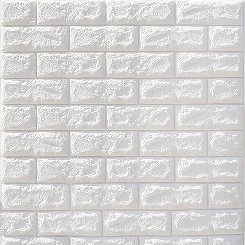 3D paneles de pared de espuma autoadhesivos, pelar y pegar ladrillo piedra papel pintado calcomanía de pared para sala de estar niños dormitorio