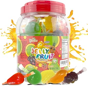 Apexy Jelly Fruit Candy Assorted Fruit Flavors, Halloween Treat Juicy Chewy Gel Snacks, Kids & Adults Party Favors, Fun Treats for Goodie Bags & Events 46.9oz (1330g)