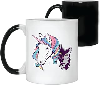 Unique Gift Idea for Kids Unicorn and Cat On Its Back Design 11oz 15oz Color Changing Mug
