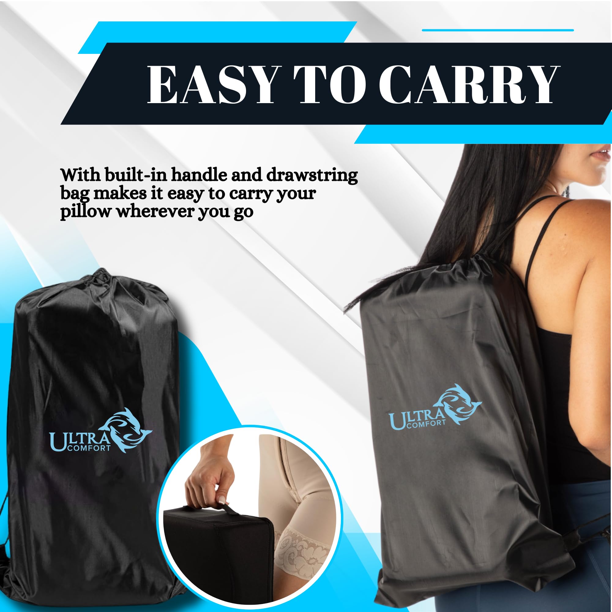 BBL - Cojín de asiento después de la cirugía, aprobado por el Dr. para sentarse durante mucho tiempo, recuperación BBL, almohada para glúteos con bolsa de cordón, Cojin post operatorio BBL suministros