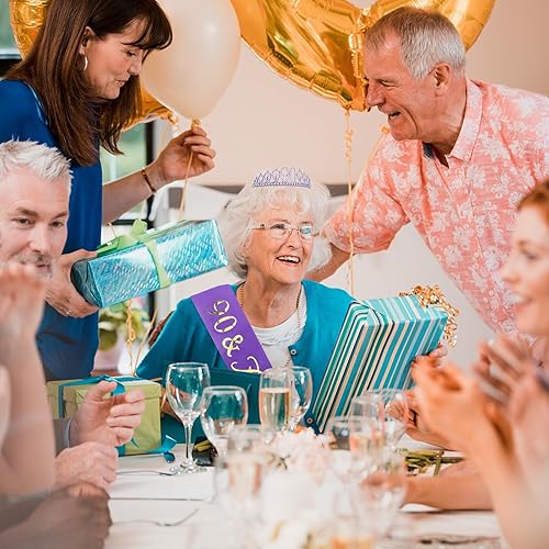 Miniatura 128 de CIEHER Juego de corona de cumpleaños 50 + banda de 50 y fabulosa banda + pin de perlas, tiara, regalos de 50, decoraciones para mujeres amigas