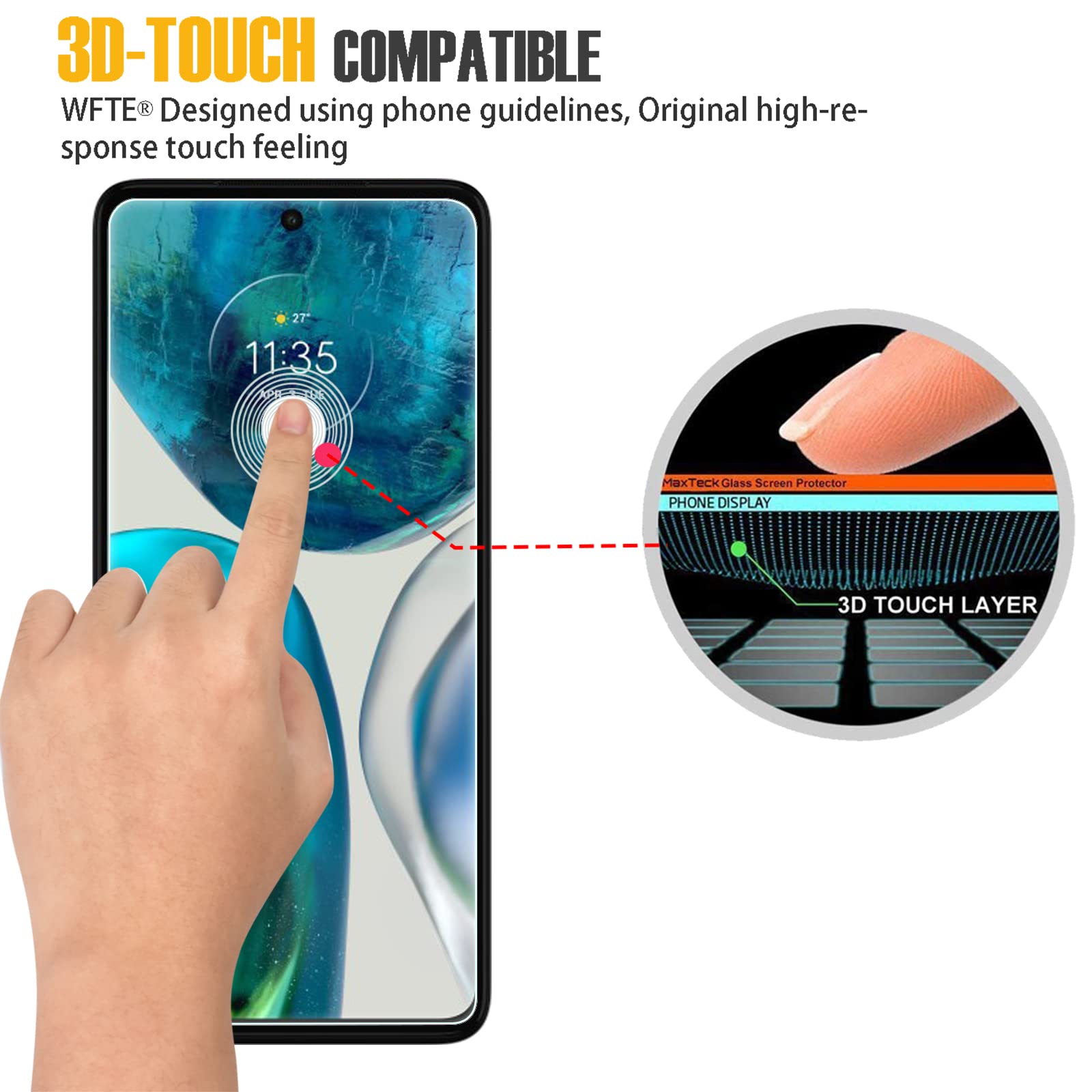 NEW'C 3 Pezzi, Vetro Temperato per Motorola Moto G60 / G40 Fusion, Pellicola Prottetiva, Senza Bolle, Durezza 9H, 0,33mm Ultra Trasparente, Ultra Resistente