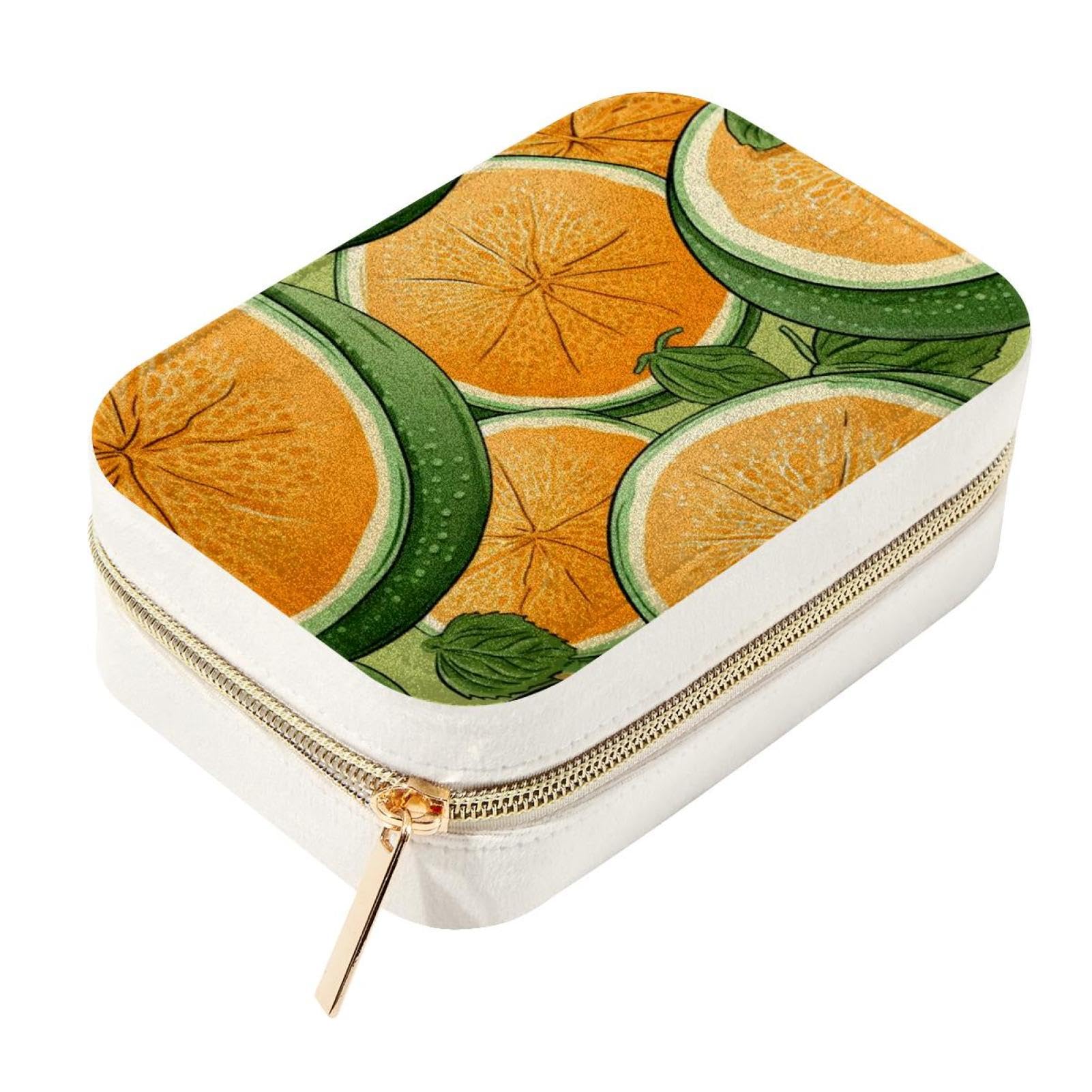 Boîte à bijoux cadeau idéal motif cantaloup coffret velours