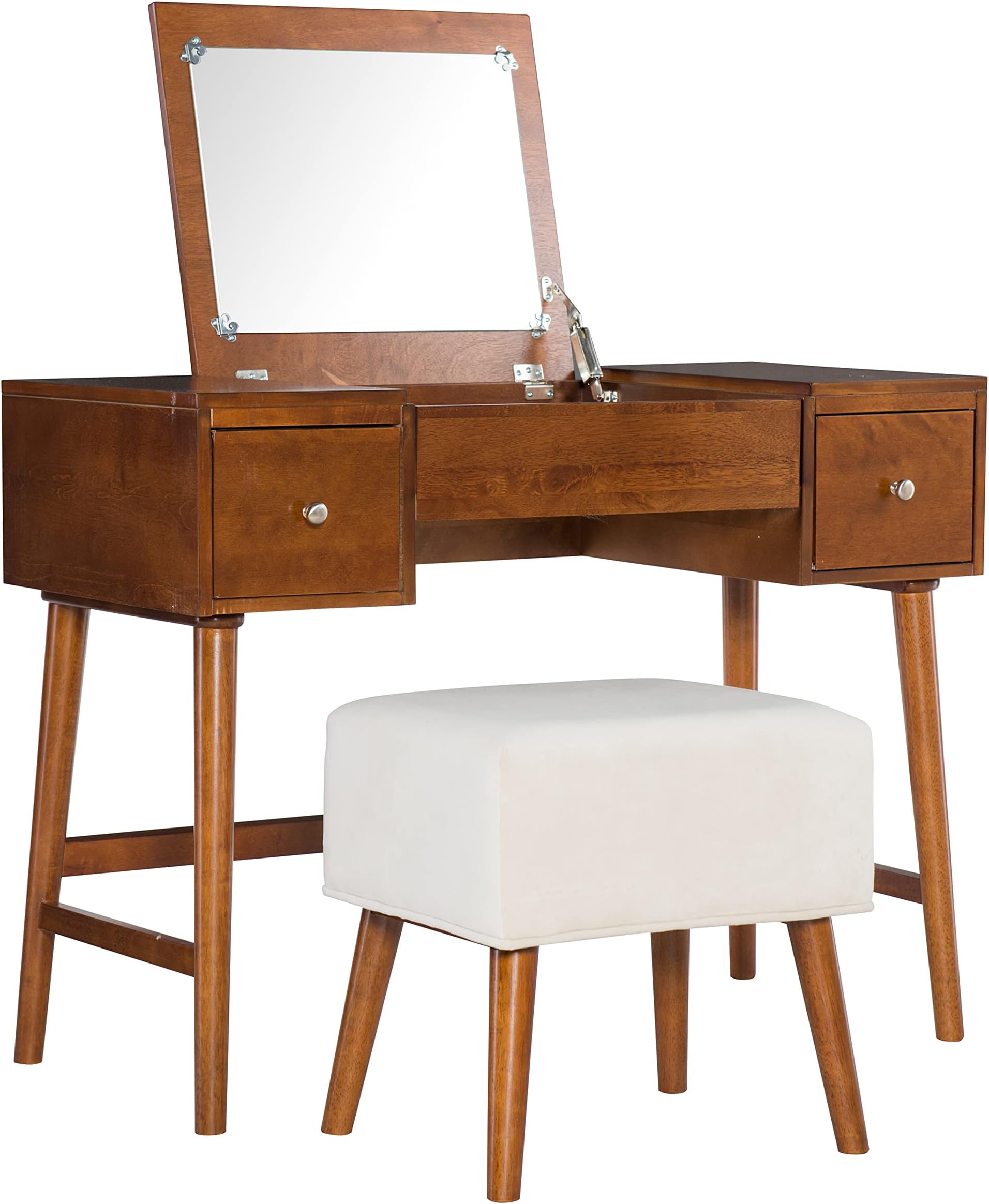 LinonHome Décor Mimi Walnut Vanity Set
