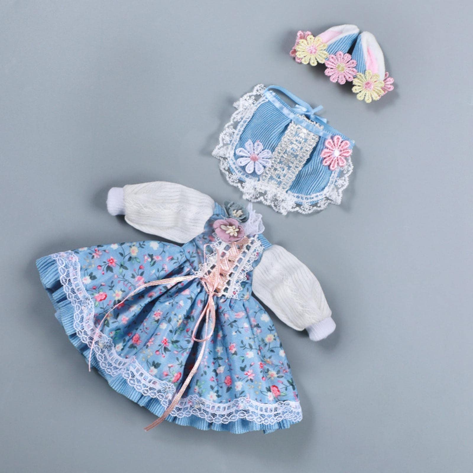 Juego de 10 conjuntos de ropa de muñeca de vestir trajes colecciones de moda para muñeca bebé de 30 cm azul manga larga