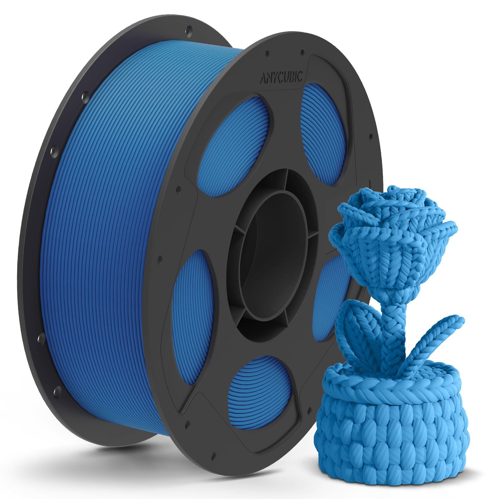 ANYCUBIC Matte PLA Filament 1,75mm, Minimalen Schichtlinien, Feine Oberfläche, Elegant und Lebendig 3D Druckmaterialien, Matte Blau