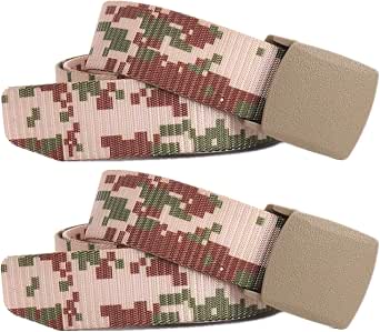 6-Pack Nylon Tactical Belts - Metal-Free Plastic Buckle For Work, Hiking & Casual