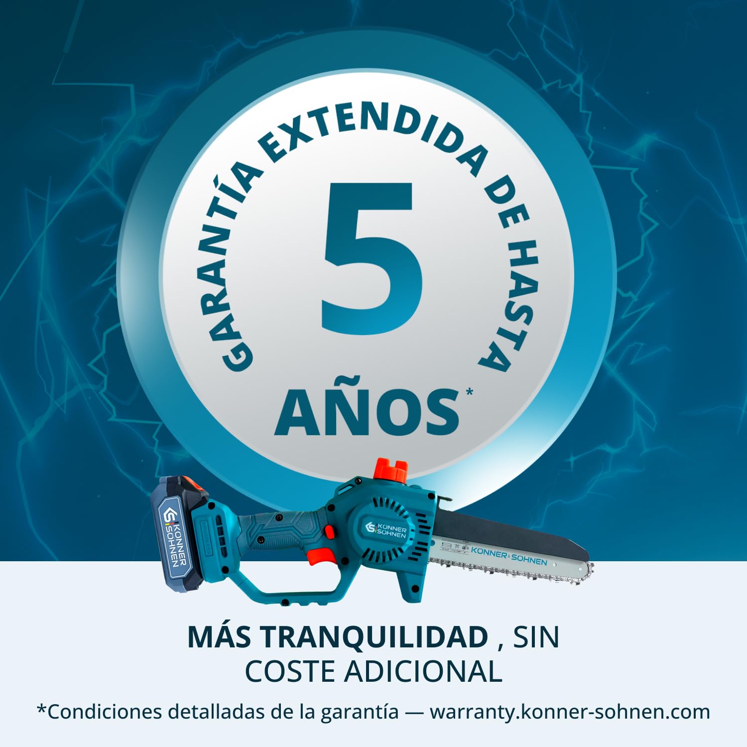 K&S Könner&Söhnen KS MCS20V-8 Case - Minimotosierra con batería de 8 pulgadas, motosierra eléctrica de mano con lubricación automática de cadena, sierra con batería de una sola mano con cargador de