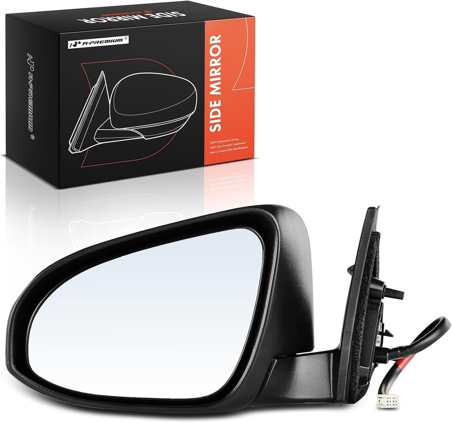 A-Premium Driver Side Power Door Mirror Compatible with Toyota Camry 2012 2013 2014 - Heated Manual Folding Black Outside Rear View Mirror - Replace# 8794506060C0, 8790906410PFM