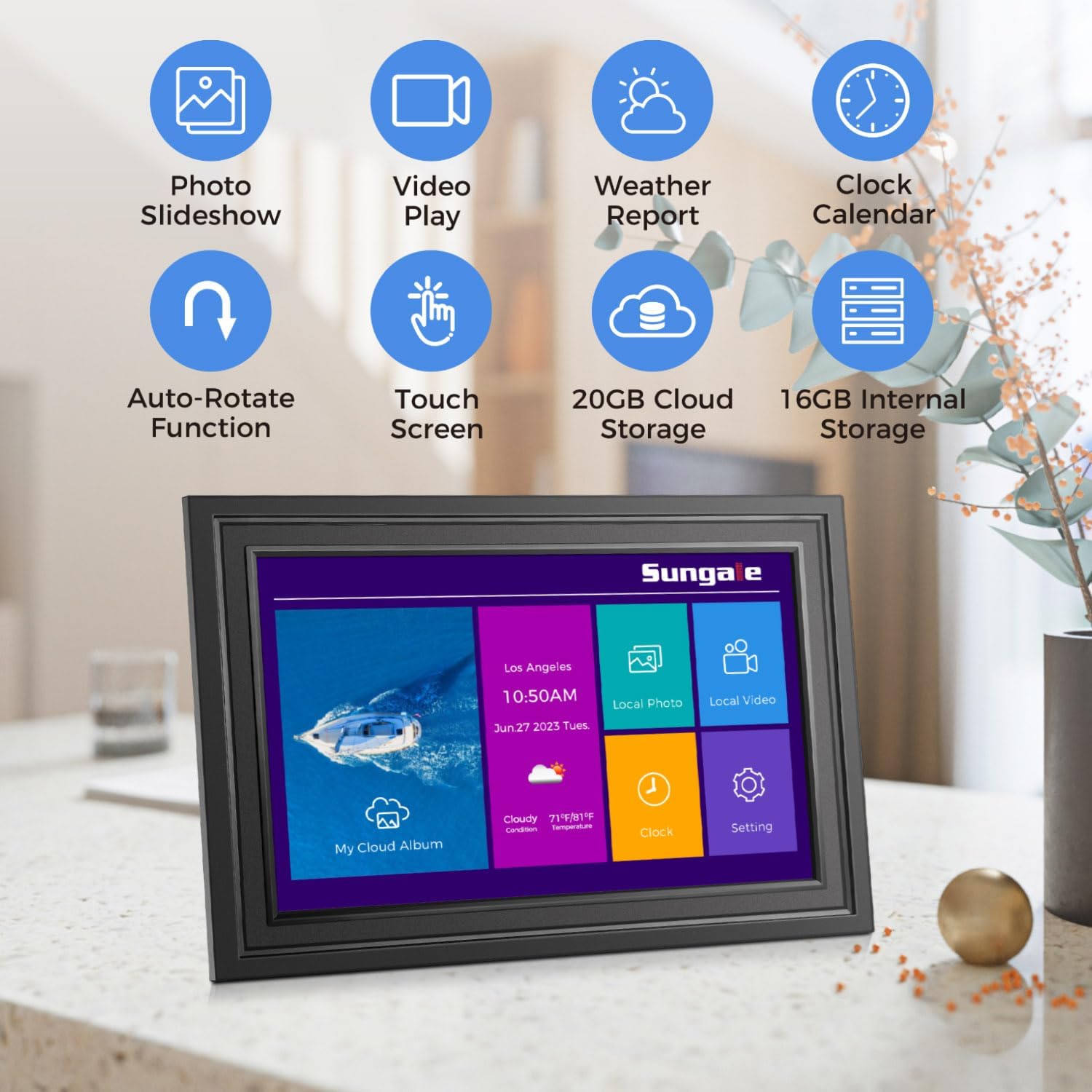 Sungale Cloud App interface on a smartphone