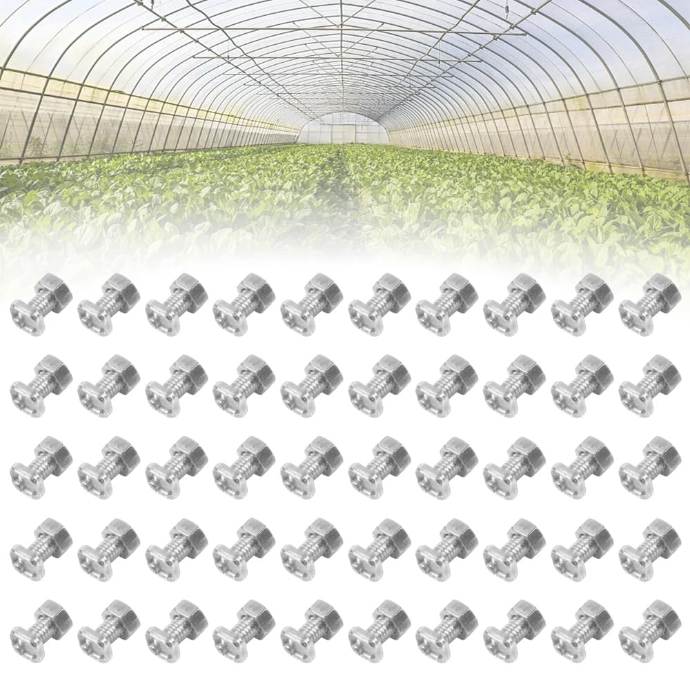 ANTHYTA 50 Stück Hammerkopfschrauben m6 Gewächshaus Schrauben alu