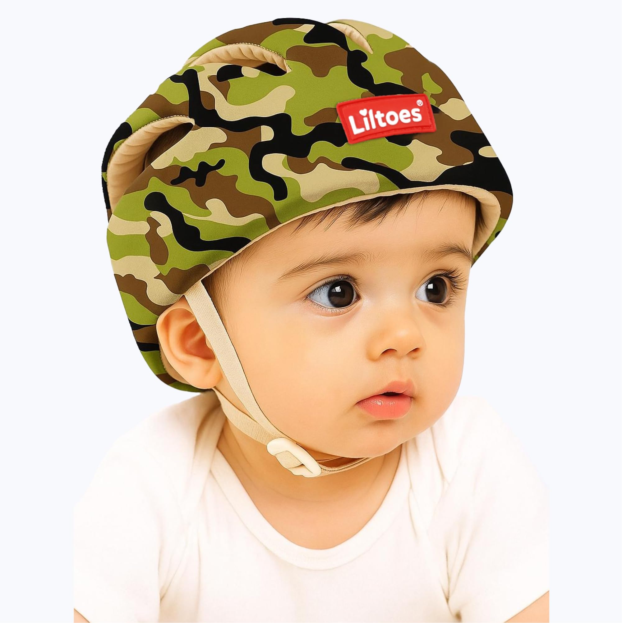 Liltoes Baby Head Protector For Safety Of Kids 6M To 3 Years- Baby Safety Helmet With Proper Air Ventilation & Corner Guard Protection (Badger Camouflage)|1 Count