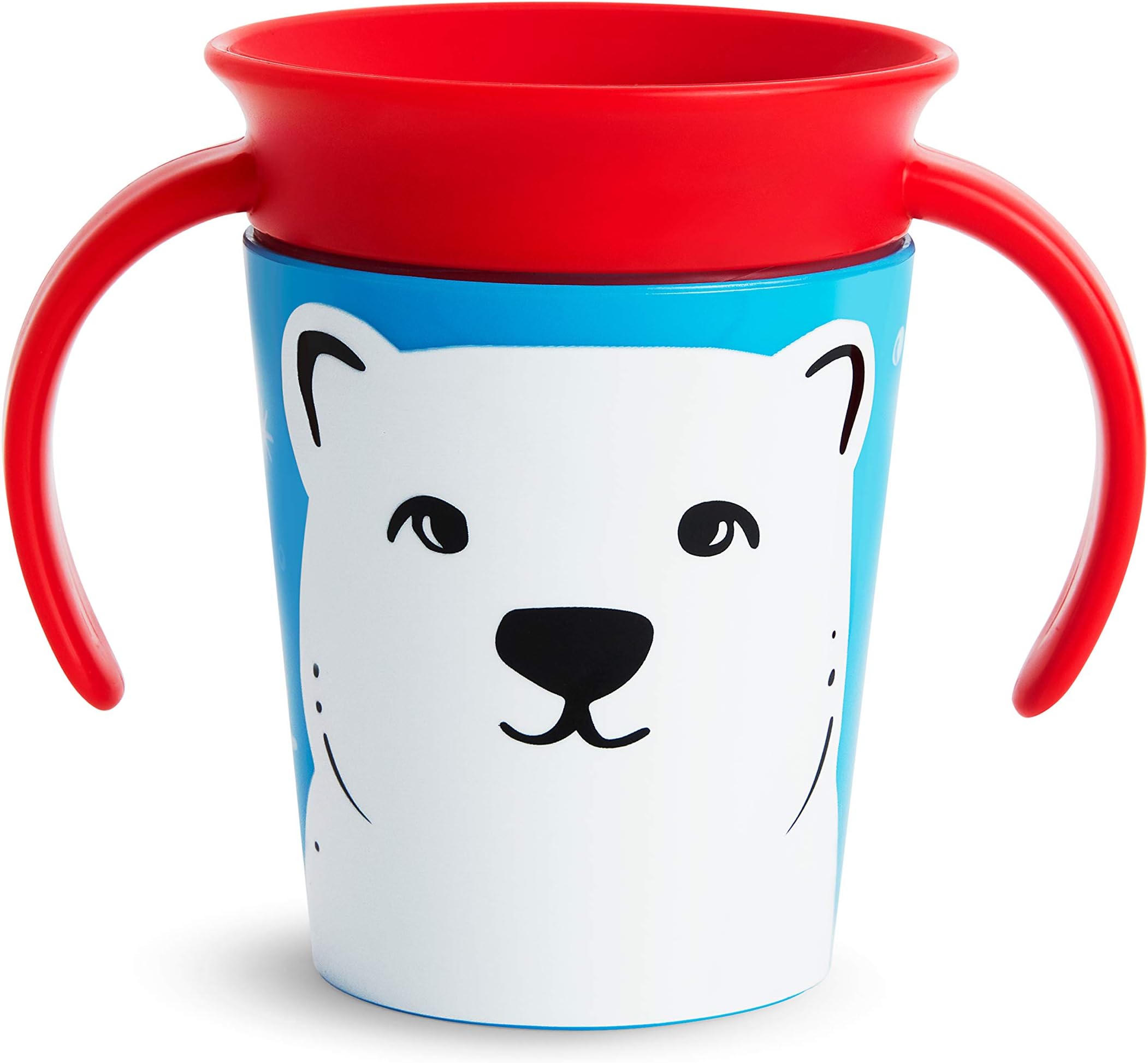 Munchkin Miracle 360° WildLove Trainer Cup| 6 oz/177 ml |Spill-Proof| BPA-Free Toddler Cup with 360° Drinking Edge - Eco-Friendly Packaging | Polar Bear