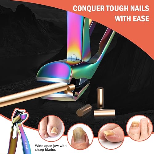 Miniatura 36 de BEZOX Cortauñas en ángulo para la cabeza y los dedos de los pies para personas mayores para uñas gruesas, cortaúñas ergonómicas para uñas gruesas