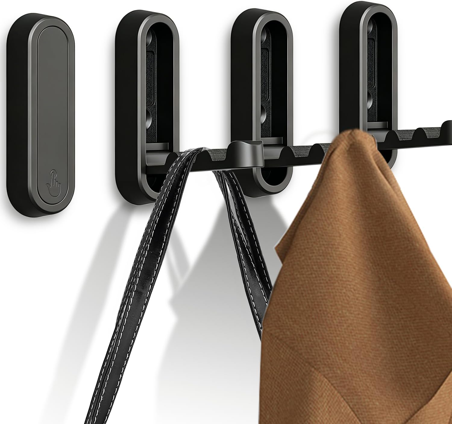 2PCS Foldable Wall Hooks, Heavy Duty Zinc Alloy Retractable Wall Hook, Space Saving Flip Down Hooks for Hanging Coats, Towels, Backpacks, Hats in Bedroom, Bathroom, Entryway (Silver)