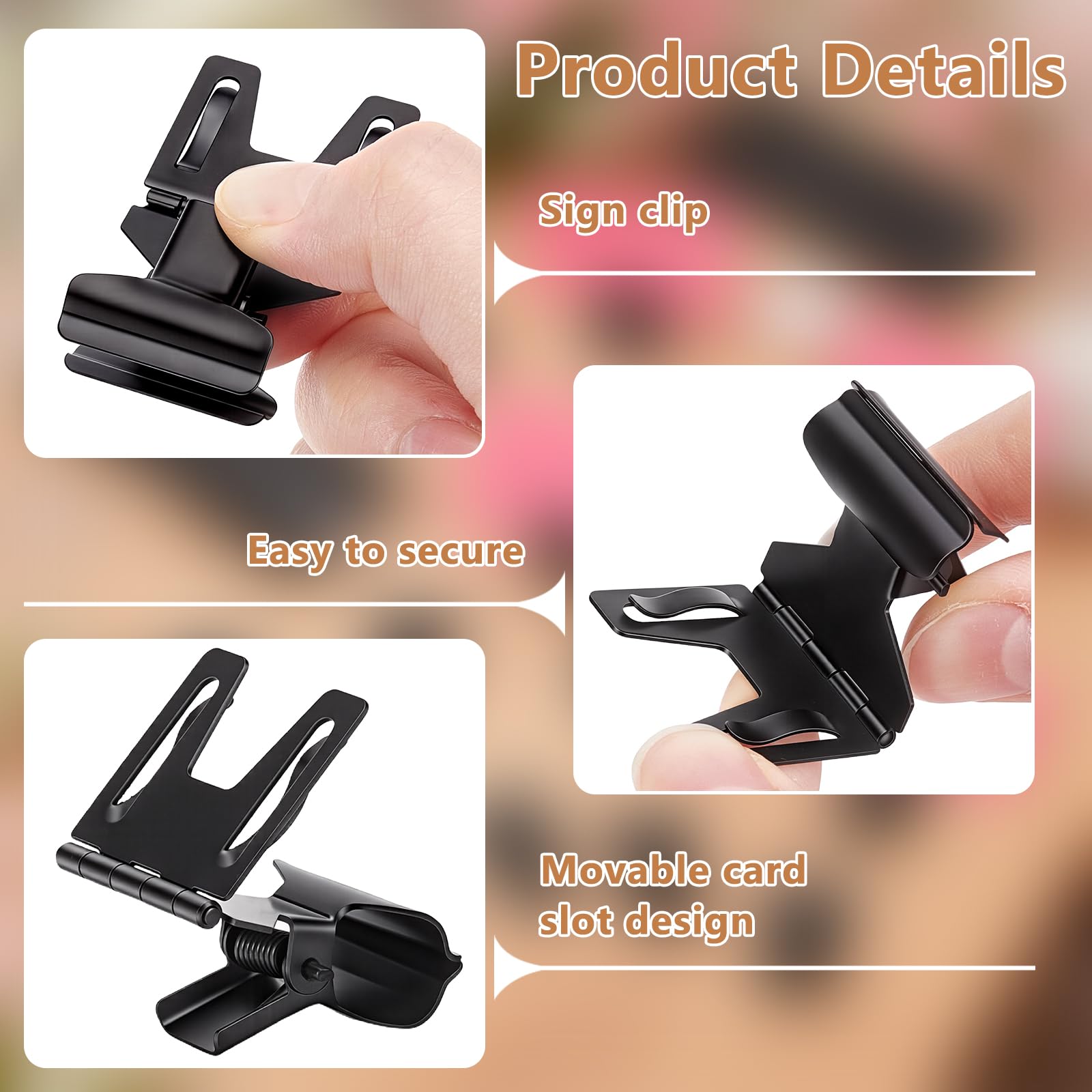 50 Stück Metall Pop Clip Schildständerhalter Preisschildhalter Für Brotläden Werbeclips Für Einzelhandelskarten Werbedisplays Lagerhallen (Schwarz)