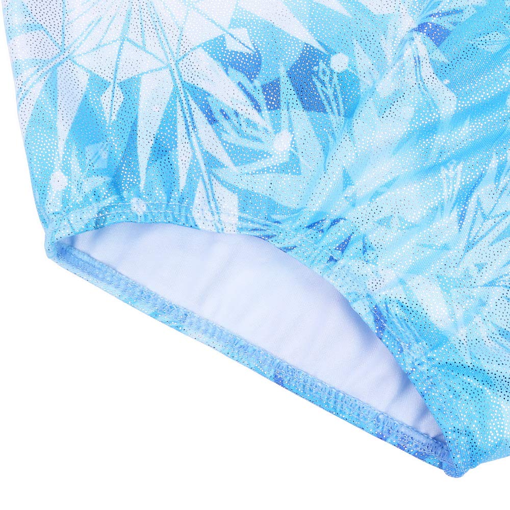 HUAANIUE Justaucorps Fille 3-14 Ans, Maillot Gymnastique Manches Longues & Sans Manches, Tissu Mesh Pailleté, Extensible & Respirant, Idéal Ballet Danse Entraînement