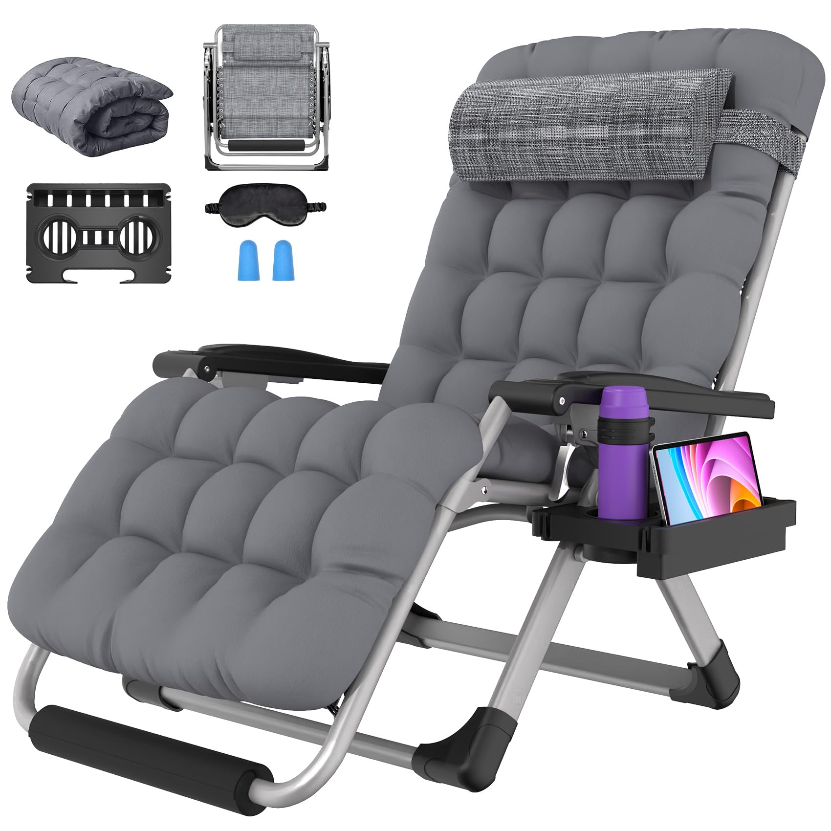 Suteck Oversized Zero Gravity Chair in Sandstone Gray