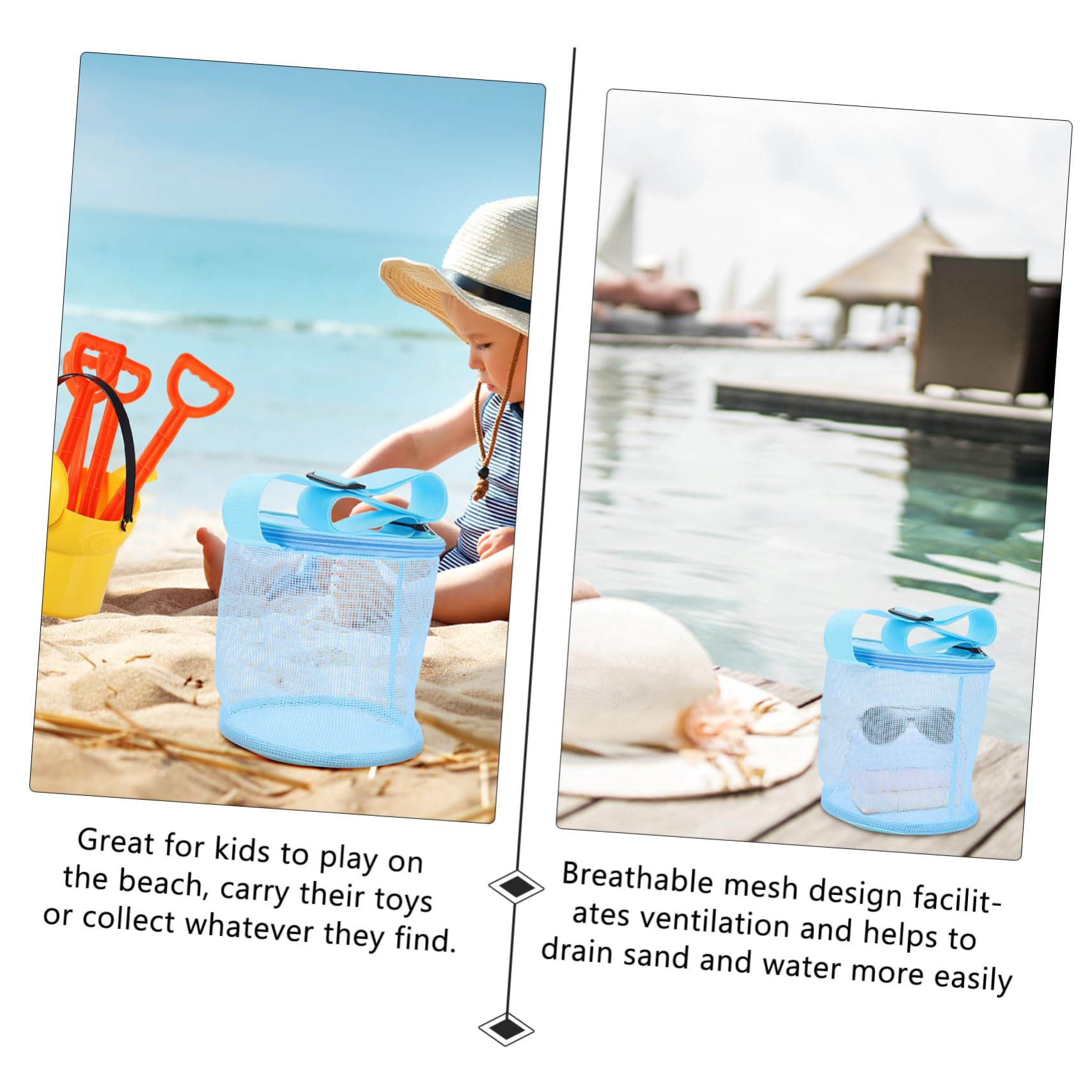 LIOOBO Shell Bag for Beach Mesh Beach Toy Bag Lightweight Boys and Girls' Favorite Choices