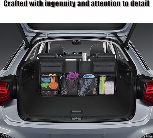 Miniatura 6 de Mandark Organizador de maletero de automóvil, ahorro de espacio, para colgar en el asiento trasero con 8 bolsillos grandes, organizador de carga