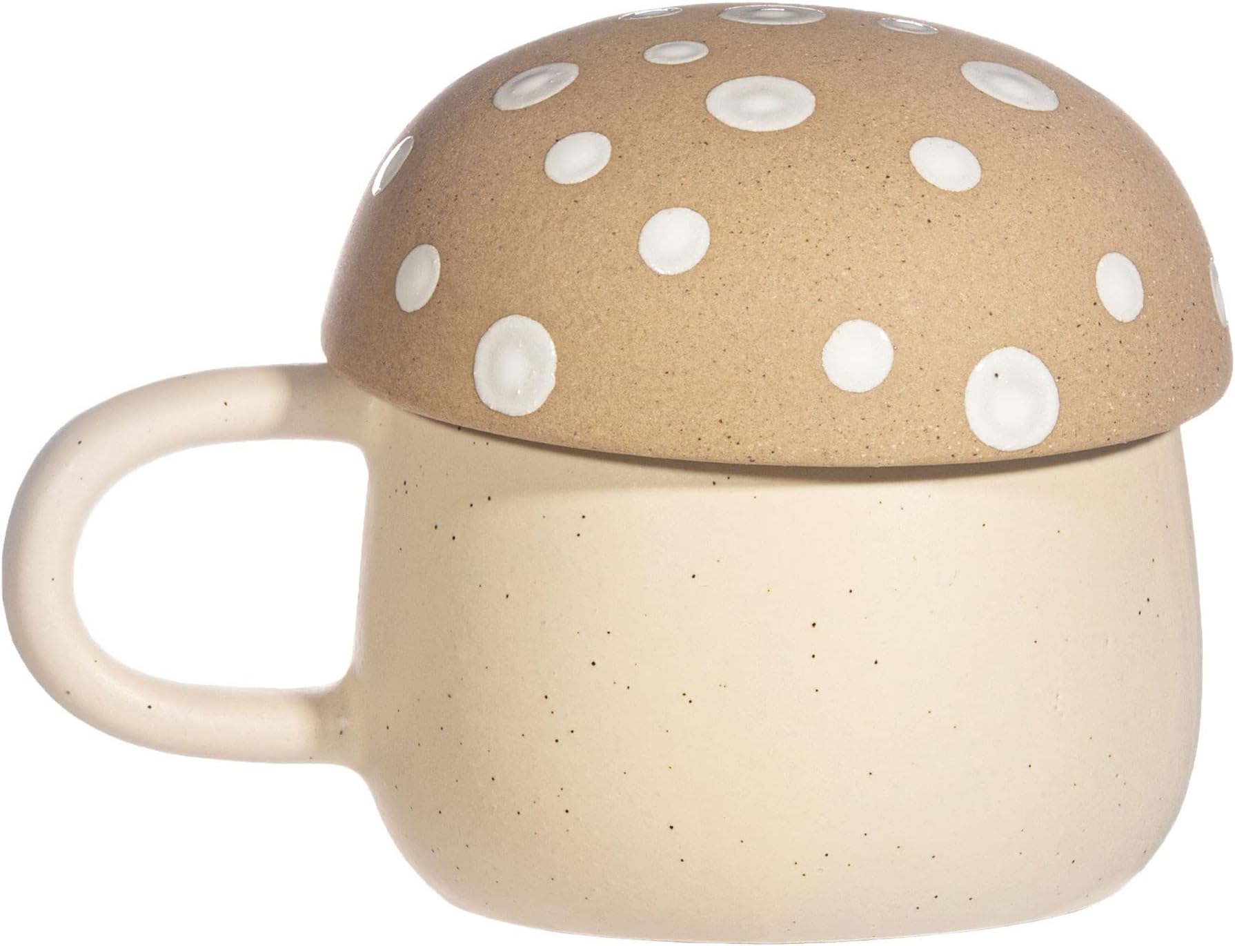 Sass & Belle Cream Mushroom Mug with Lid