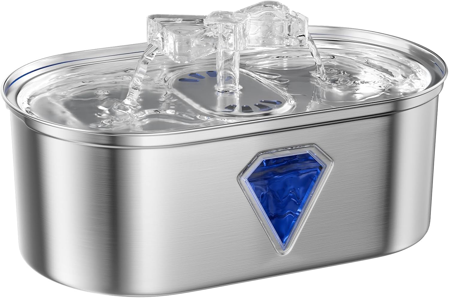 Cat Water Fountain, 3.5L Automatic Cat Fountains for Drinking with Double Water Outlet, Super Silent Pet Drinking Dispenser with Transparent Water Level for Cats, Dogs, Multiple Pets