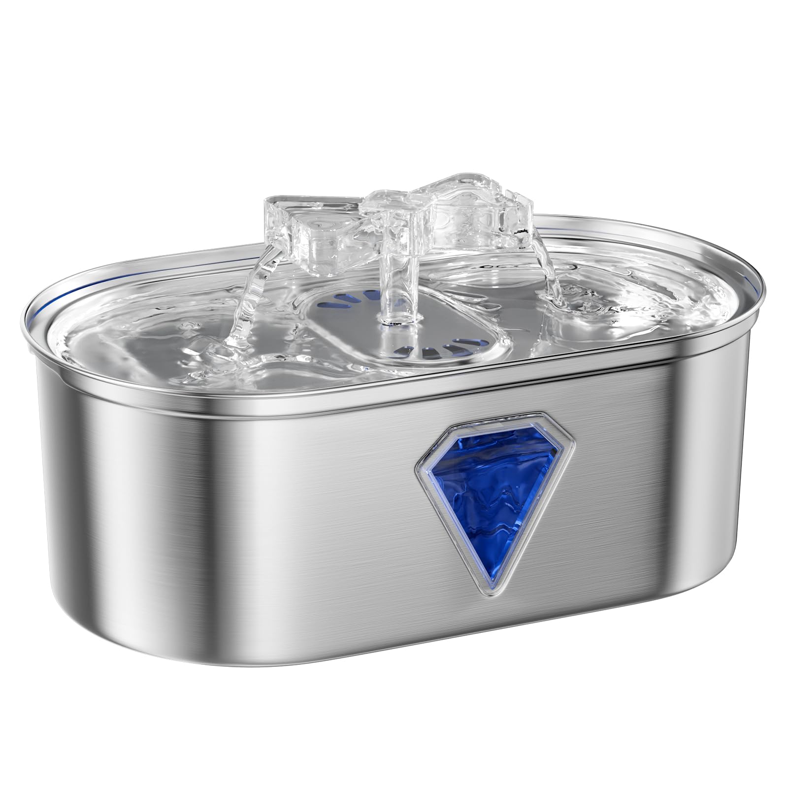 Cat Water Fountain, 3.5L Automatic Cat Fountains for Drinking with Double Water Outlet, Super Silent Pet Drinking Dispenser with Transparent Water Level for Cats, Dogs, Multiple Pets