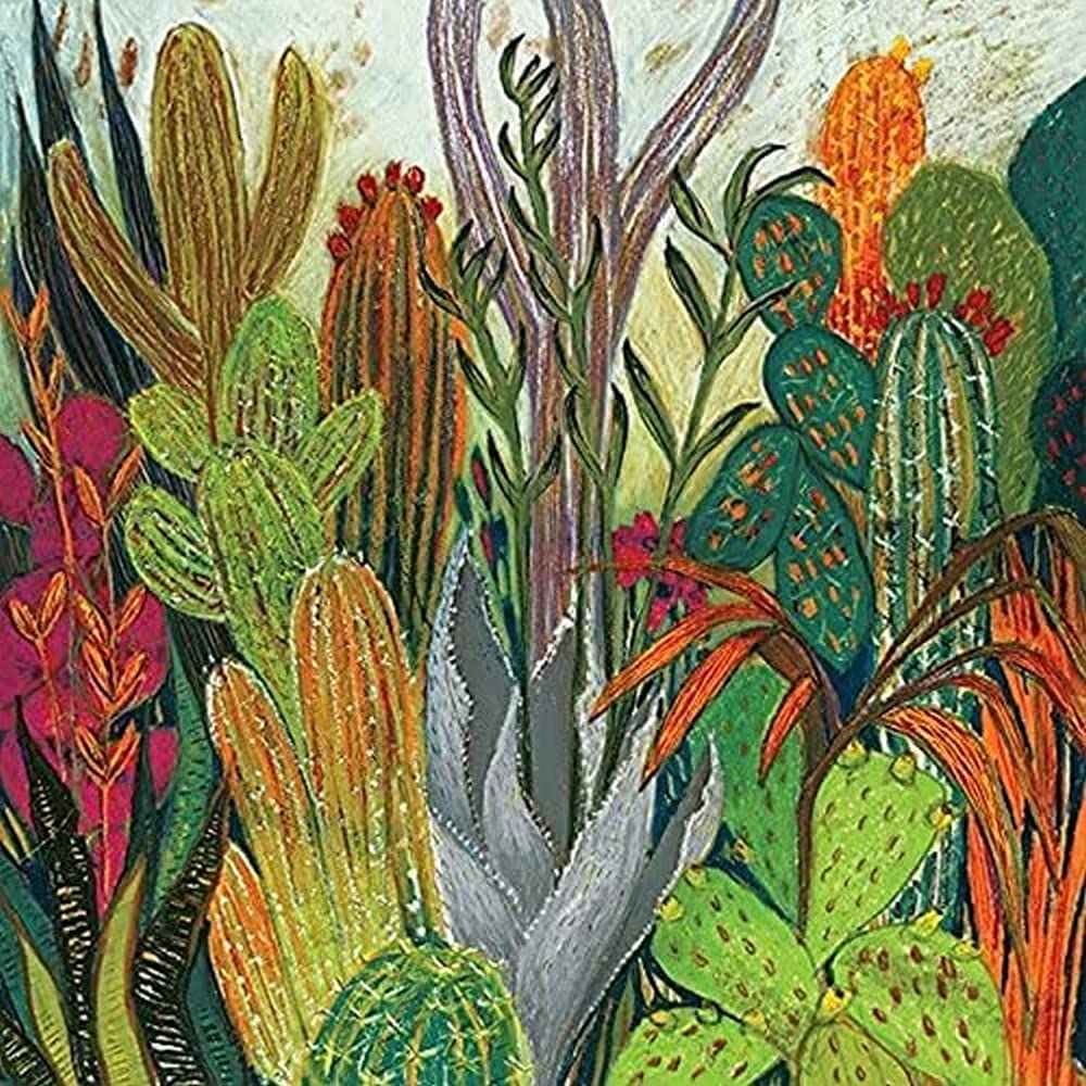 Toile Shyma Ruffell The Cactus 40x40cm tableau poétique pour une ambiance sereine