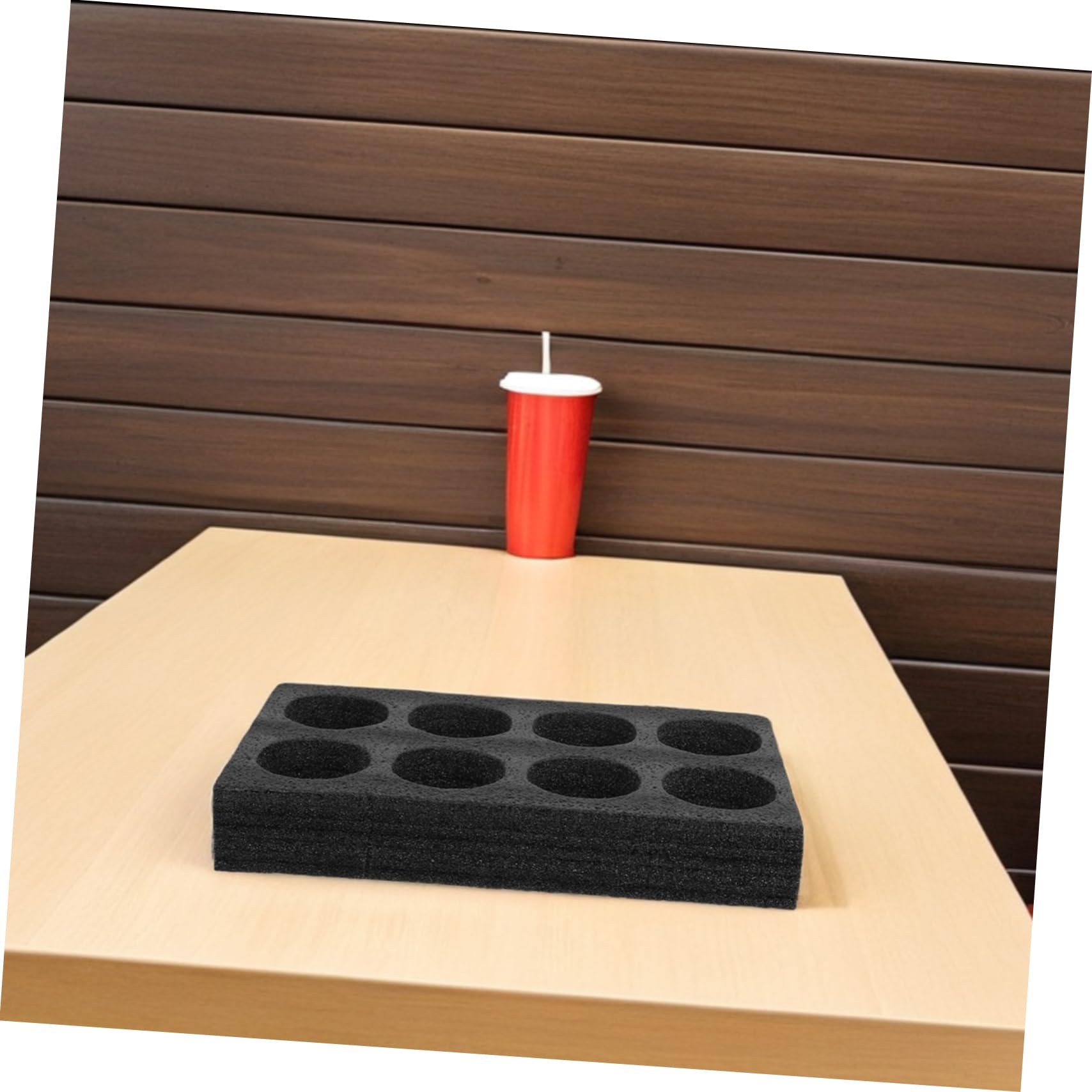 Schaumstoff Becherhalter 8 Löcher 2 Stück Milchtee Getränkehalter mit Perlenschaum für Kaffee und Tee zum Mitnehmen im Kaffee und Dessertladen