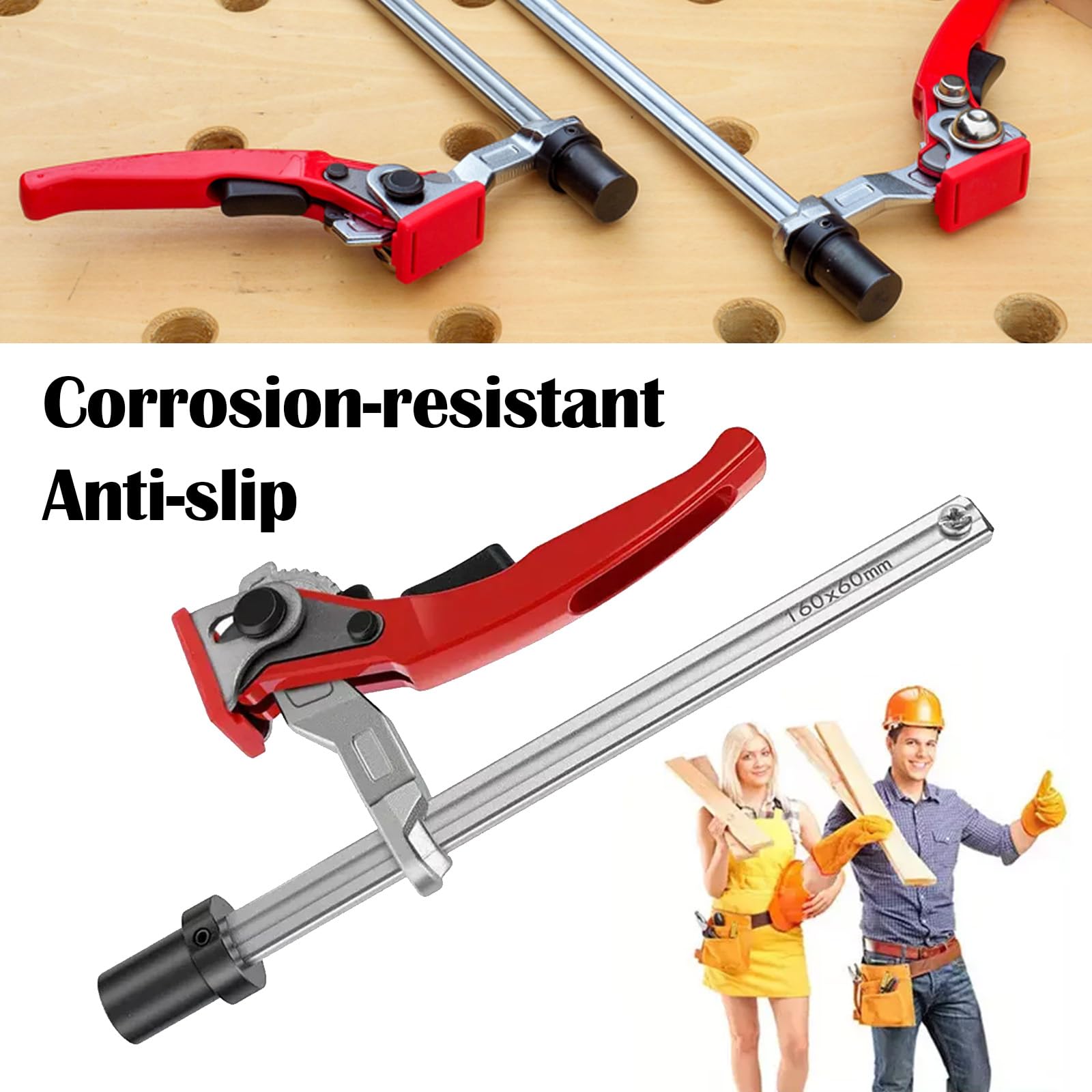 Dispositivo De Sujeción De 16 mm, 2 Piezas ø16 Dispositivo De Sujeción Para Mesa De Soldadura, Liberación Rápida Con Capacidad De 160 mm Y Profundidad De Garganta De 60 mm Para Amolar, Cortar