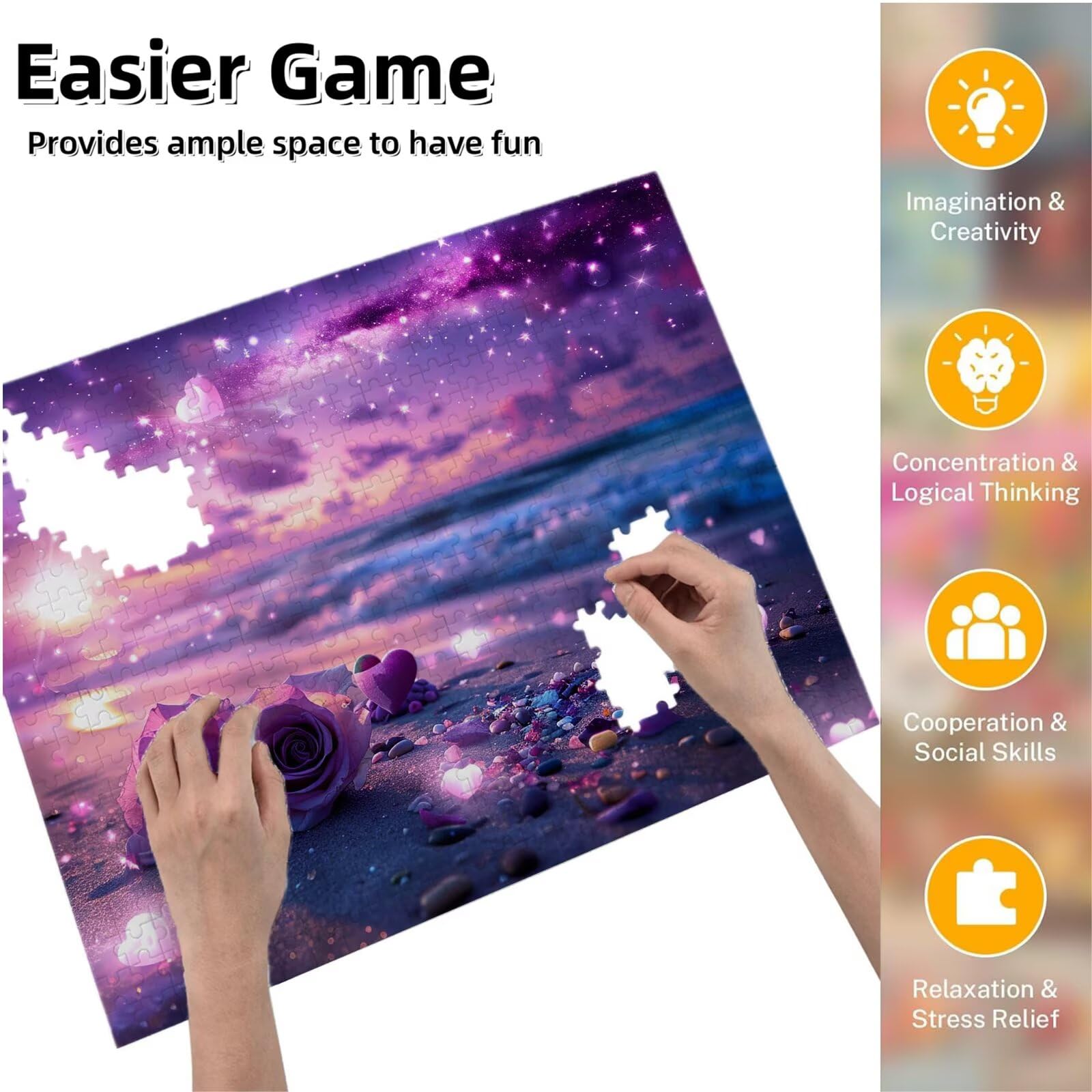 Jigsaw Puzzle, 1000 Pezzi Puzzle Classici, Amore Puzzle Rilassamento Intelligence, Mpossibile Difficile Puzzles impegnativo per adulti Puzzles per Gioco Familiare, Regalo per Amore Amico Rosa 1 K0F153
