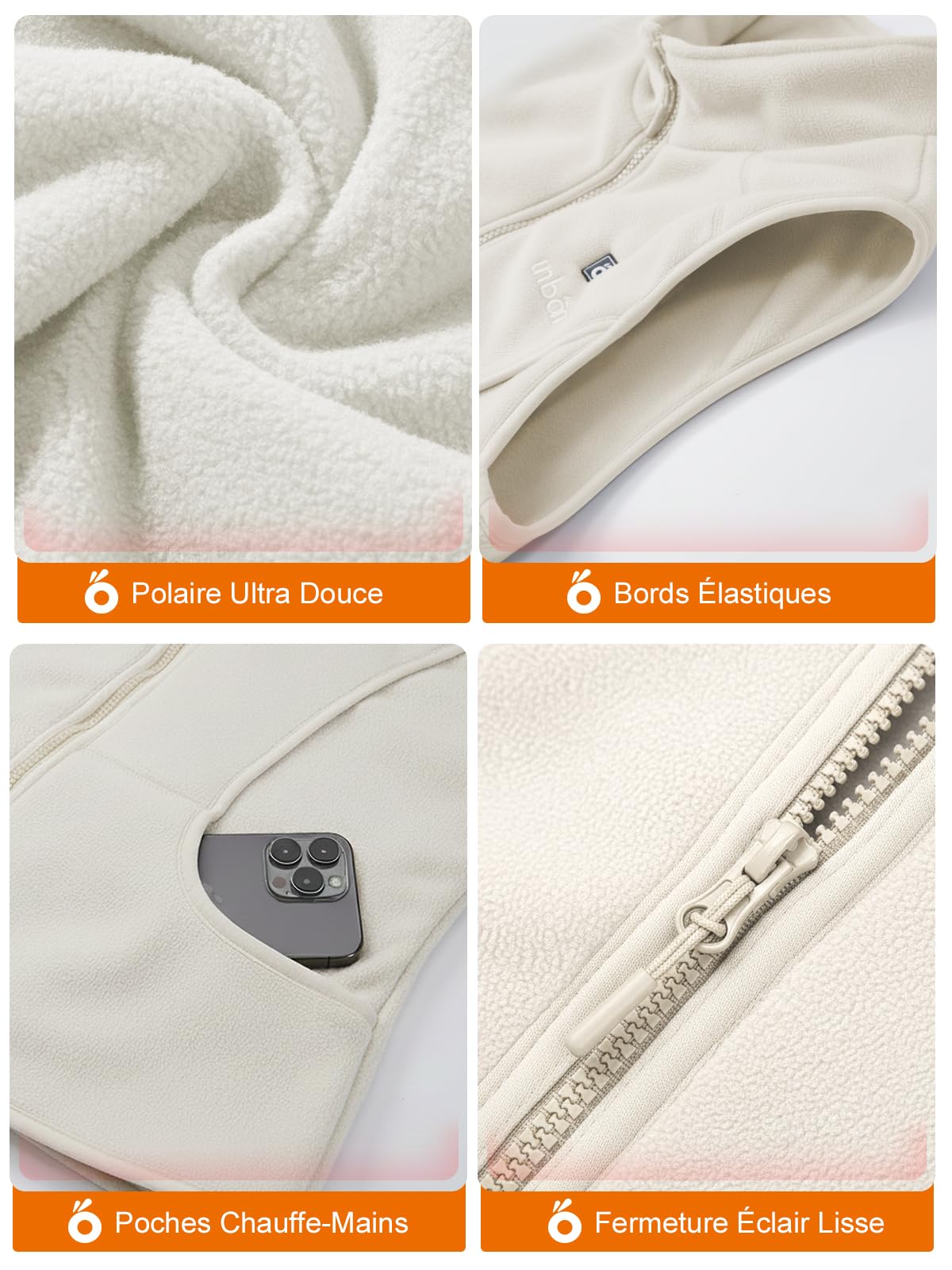 UNBON Gilet Chauffant Femme avec Batterie Incluse USB 10000mAh, Veste Chauffante Femme avec 3 Températures 6 Zones Chauffage, Veste Polaire Chauffante sans Manche, Gilet Chauffant Électrique Blanc S