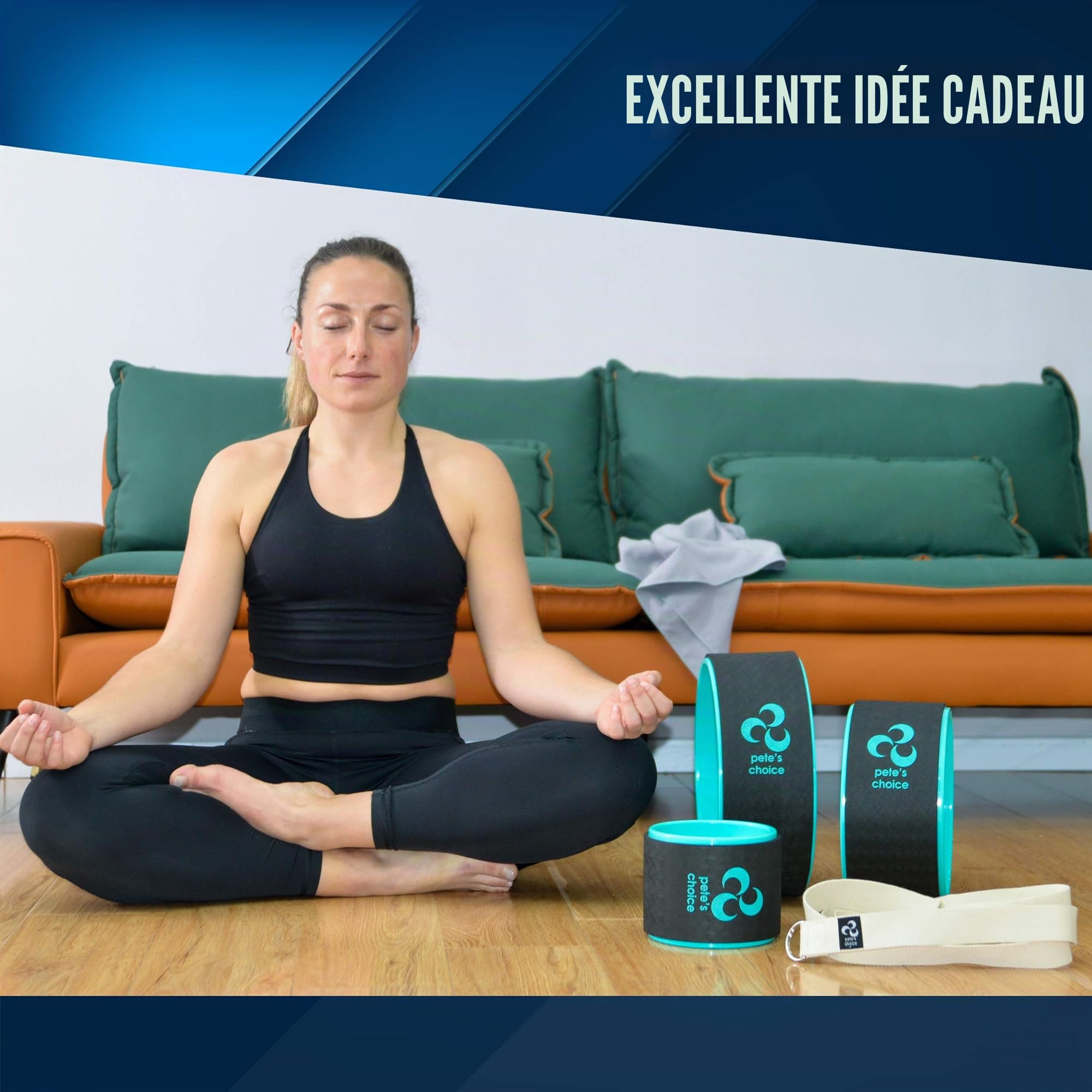 Roues de Yoga, Pack de 3 – Perdez du Poids, Retrouvez la Forme et Ayez une Belle Silhouette Grâce à Notre Pilates Wheel – Améliorez Votre Posture en Faisant du Yoga à Domicile