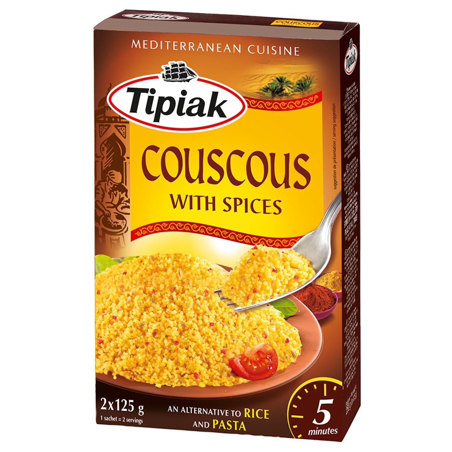Tipiak Graine de Couscous Parfumé aux Épices du Monde 500 g
