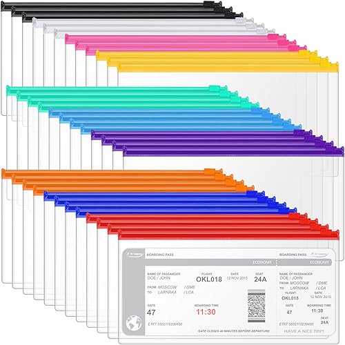 Miniatura 14 de Marspark 100 sobres de plástico de polietileno, pequeños sobres transparentes con cremallera, bolsas para lápices A6 a granel para dinero