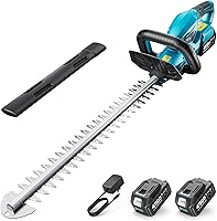 SEESII 20V Cordless Hedge Trimmer: 20" Dual-Action Blades, Dual 4.0Ah Batteries, 18mm Cut, 180° Rotating Handle - Lightweight Bush Shrub Clipper