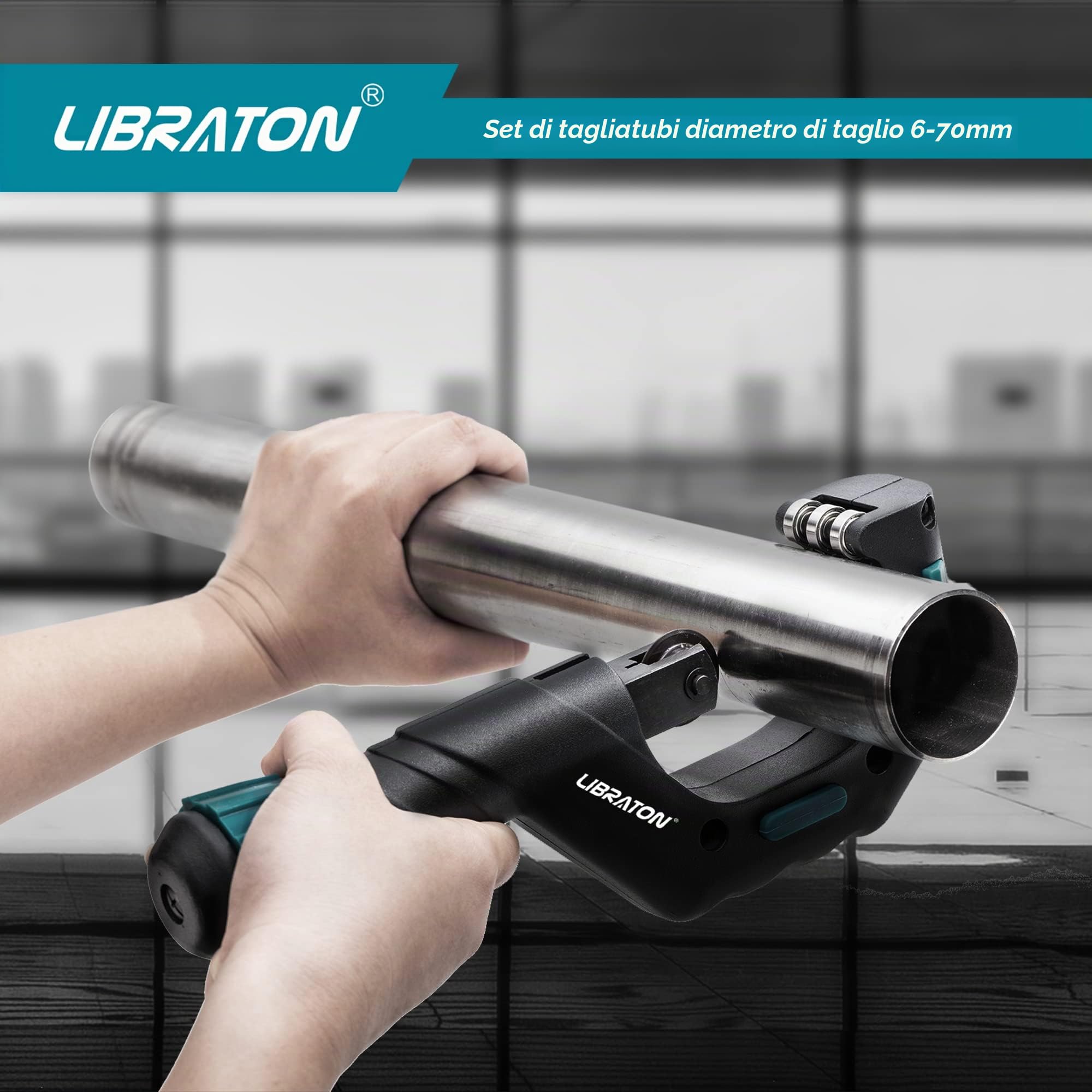 Libraton Tagliatubi, Tubo Tagliatubi Ø6-70mm per Tubi in Rame, Alluminio, Acciaio Inossidabile Sottile, Acciaio - Tagliatubi in Metallo per Impieghi Gravosi con Strumento di Sbavatura