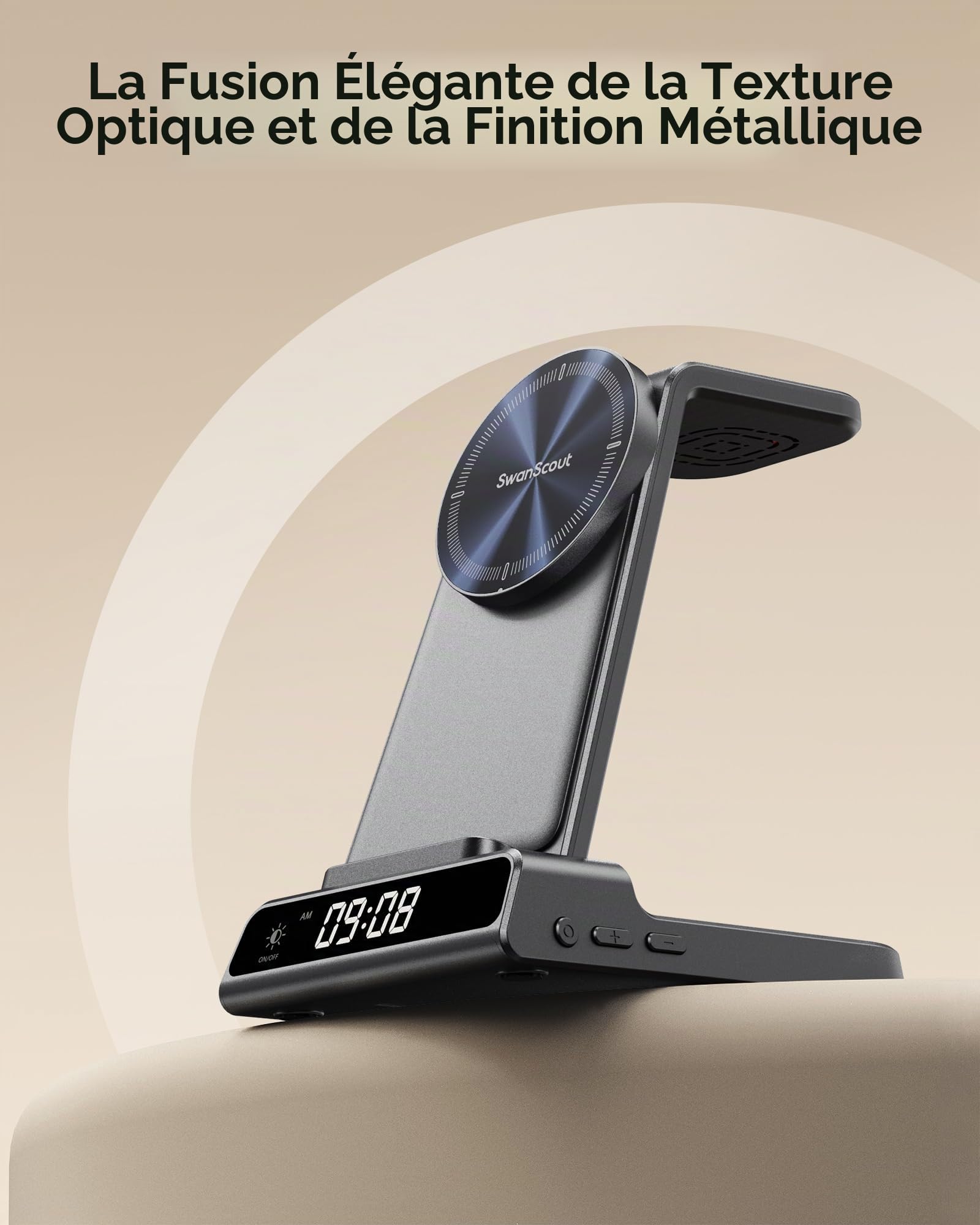 25W Rapide Chargeur Induction Magnétique pour iPhone, Apple Watch & Airpods