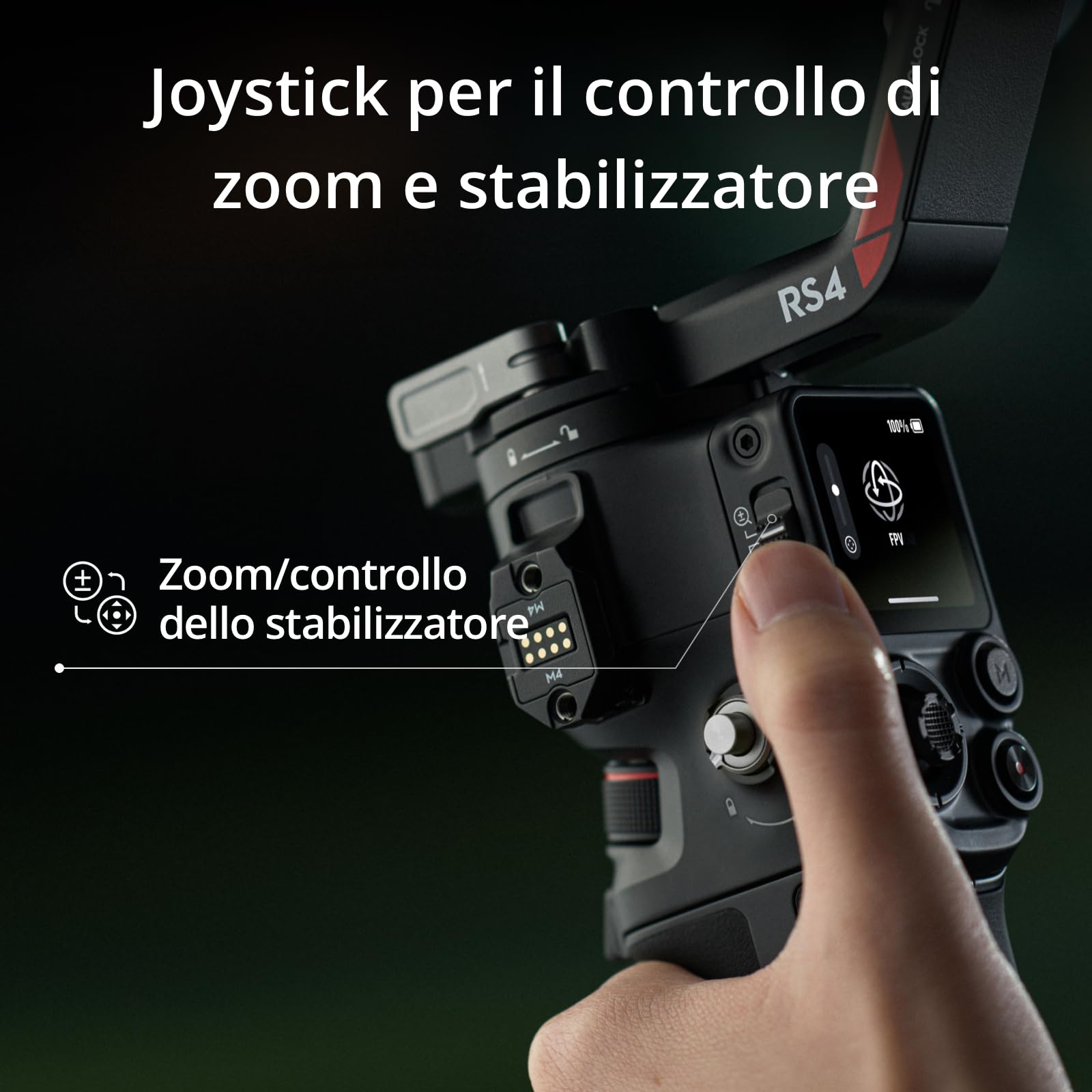 DJI RS 4 Combo, Stabilizzatore a 3 Assi per Fotocamere Mirrorless e DSLR, Riprese Verticali Native, Selettore Joystick a 2 Modalità, Motore Focus Pro