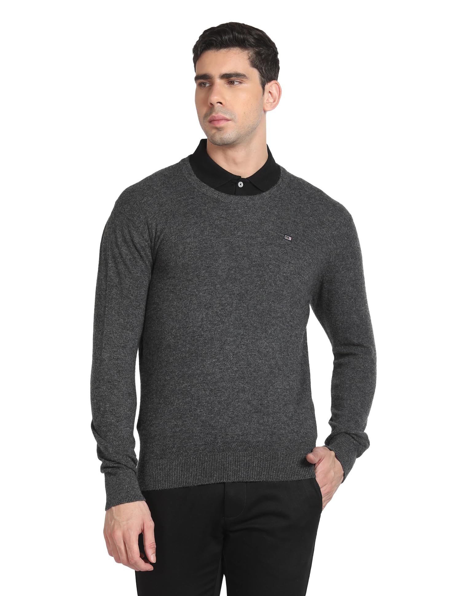 Crew Neck Heathered Sweater-image-21