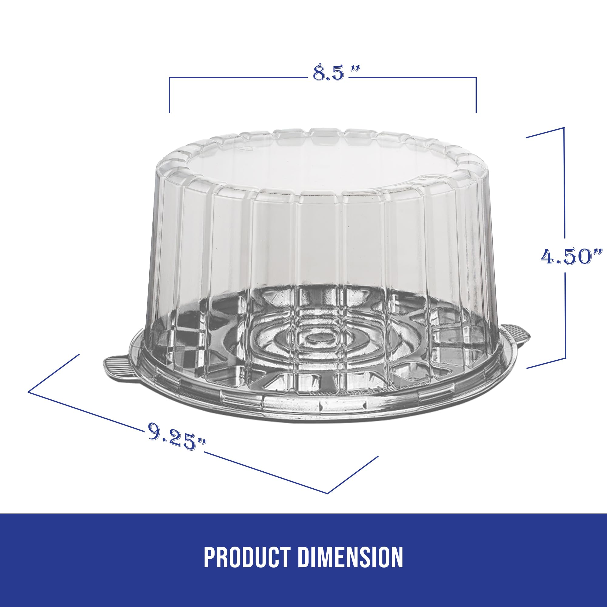 MT Products Contenitore per torte in plastica PET – 5 pezzi con coperchio trasparente per una visibilità ottimale del prodotto per torte rotonde a 2 strati da 20,3 cm – Scatola da forno in plastica –