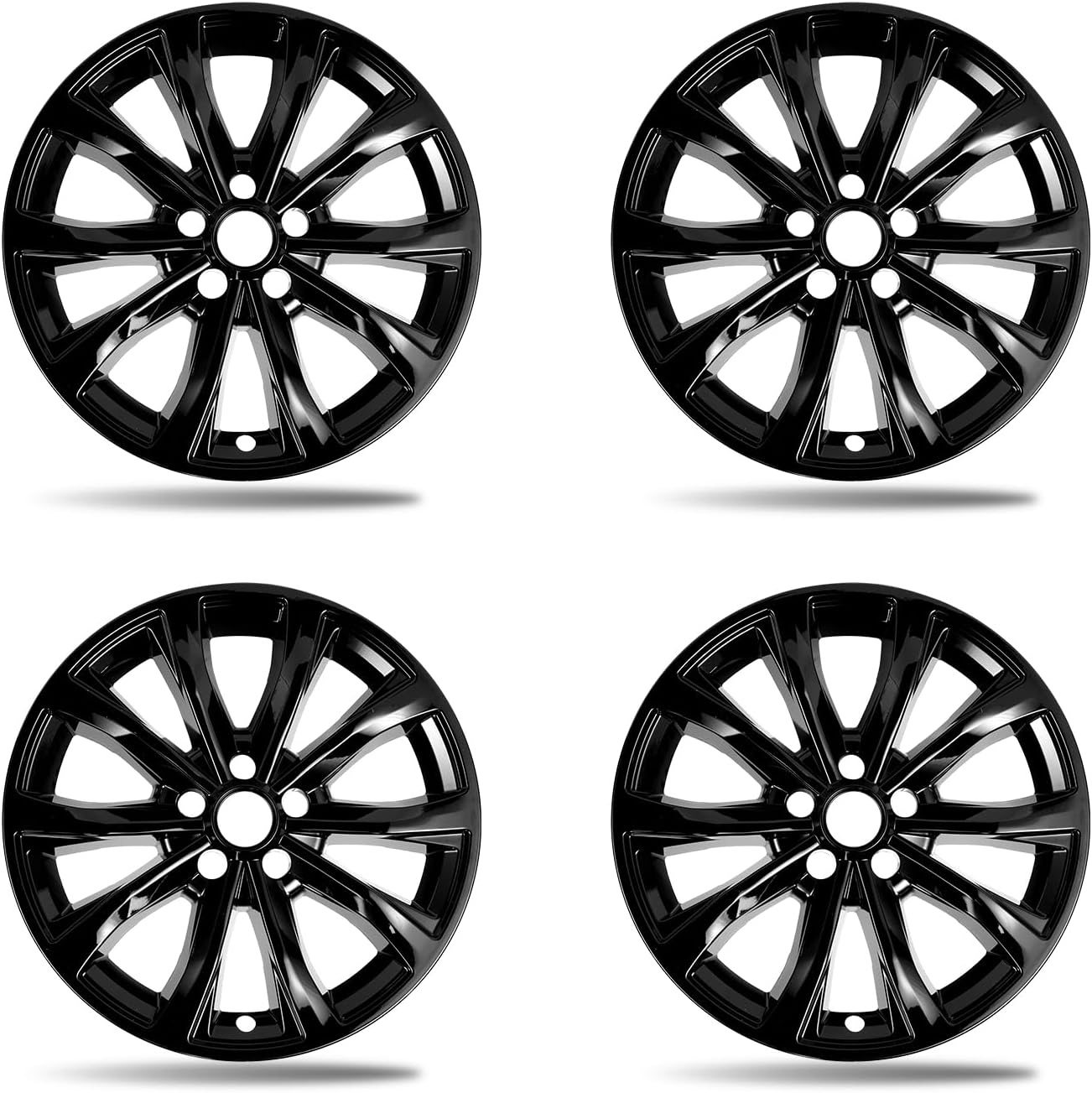 18 Inch Wheel Skins for 2023-2025 Honda CR-V EX/EX-L, Fits OEM Alloy Wheel #42700-3A0-A81, Gloss Black Snap-On Wheel Covers 4-Pack