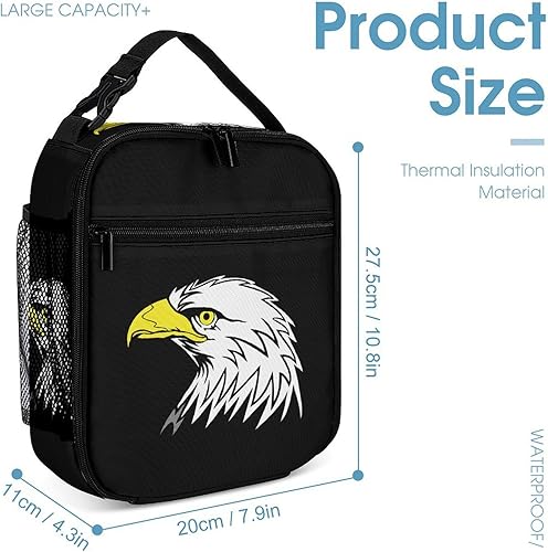 Miniatura 2 de Ferocious Bald Eagle Insulated Lunch Bag for Women Men Reusable Lunch Box Tote Bag for Work Travel