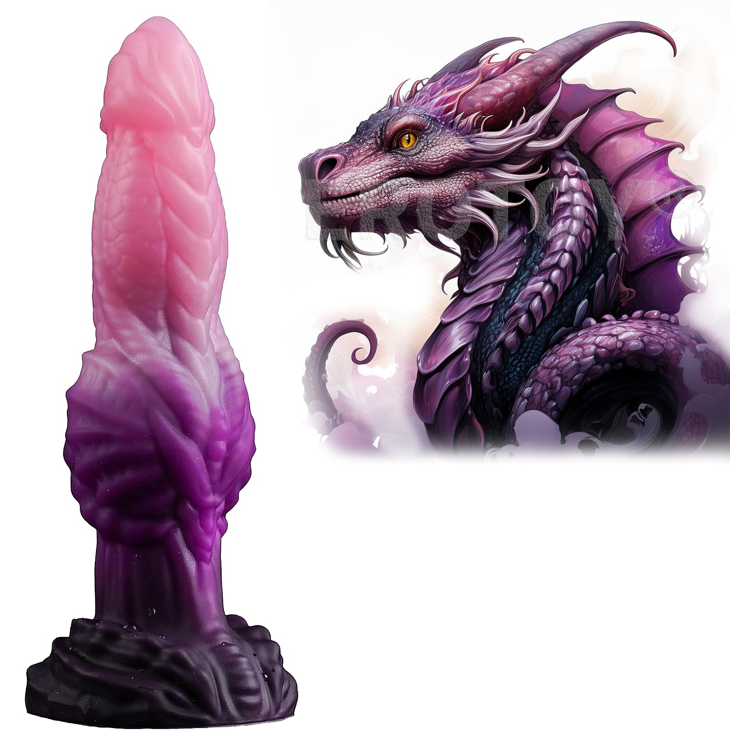 9" Thick Fantasy Monster Dildo with Knot U & G-spot Dragon Dildo with Suction Cup, Long Anal Plug Adult Sex Toys & Games for Women Men Couples (): Drakopod