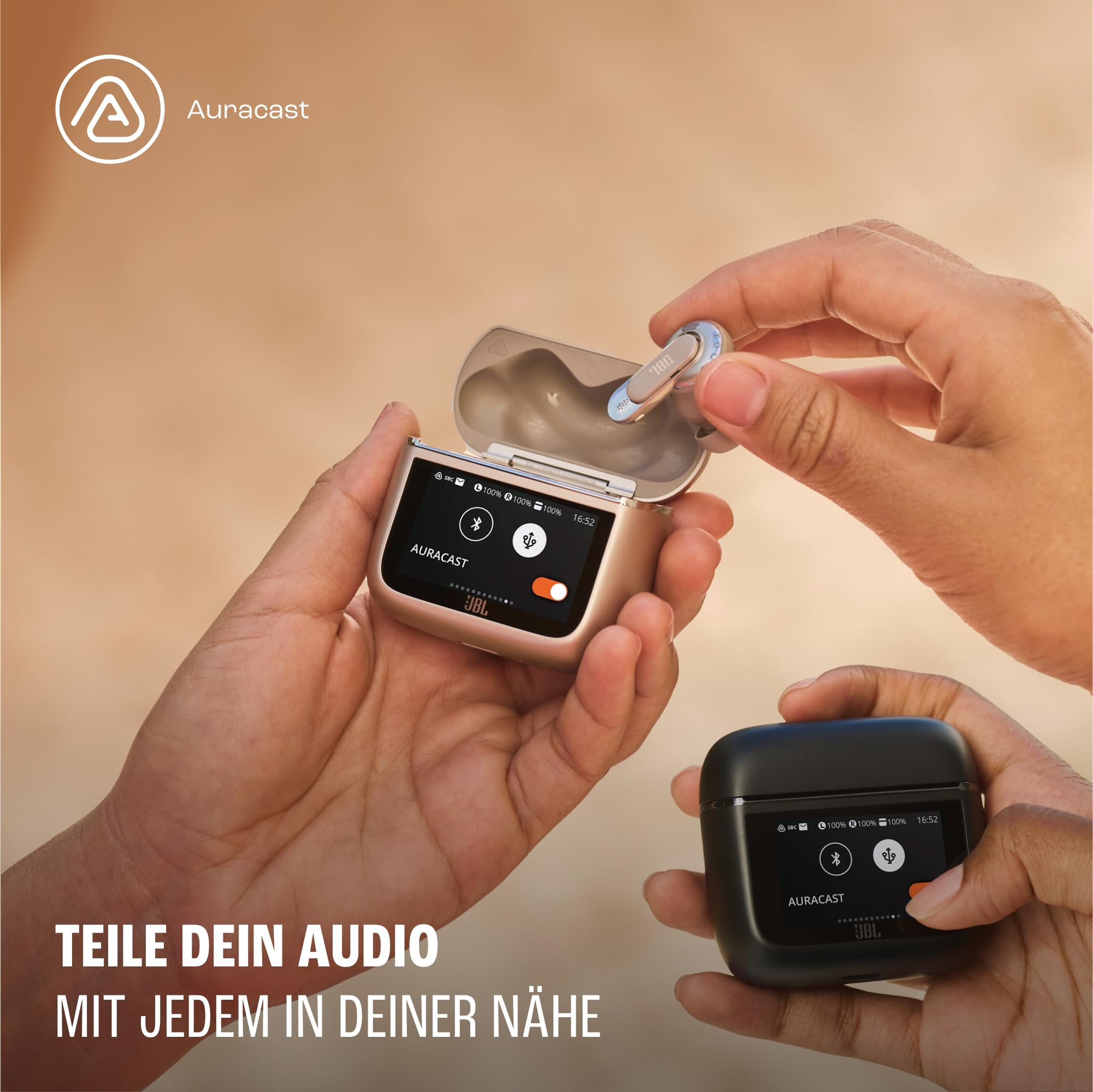 JBL Tour Pro 3, True Wireless Bluetooth-Kopfhörer mit intelligenter Ladebox, 40 h Akkulaufzeit, True Adaptive Noise Cancelling 2.0 und JBL Spatial 360 Sound mit Head Tracking, Schwarz